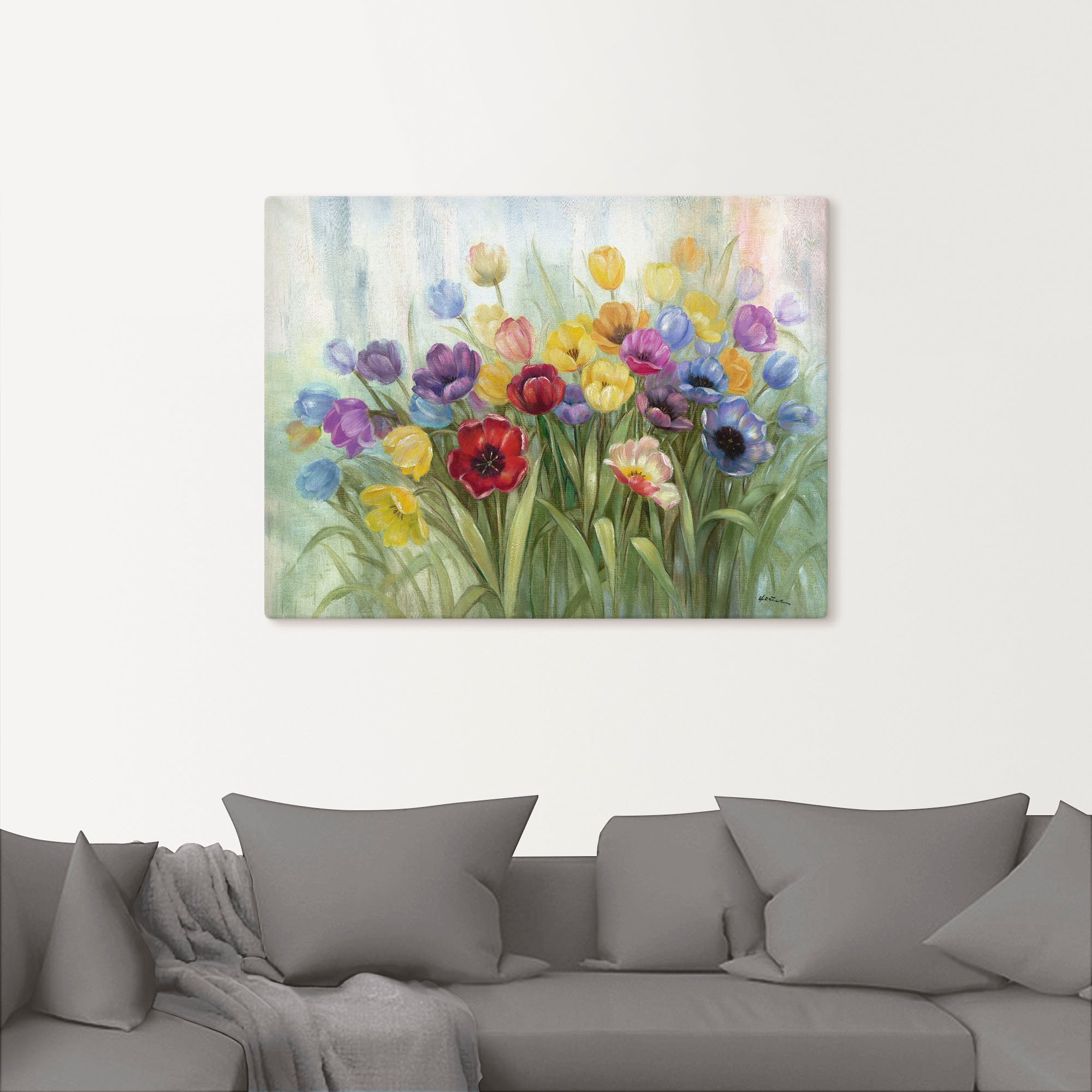 Artland Wandbild »Tulpenwiese I«, Blumenwiese, (1 St.), als Leinwandbild, P günstig online kaufen