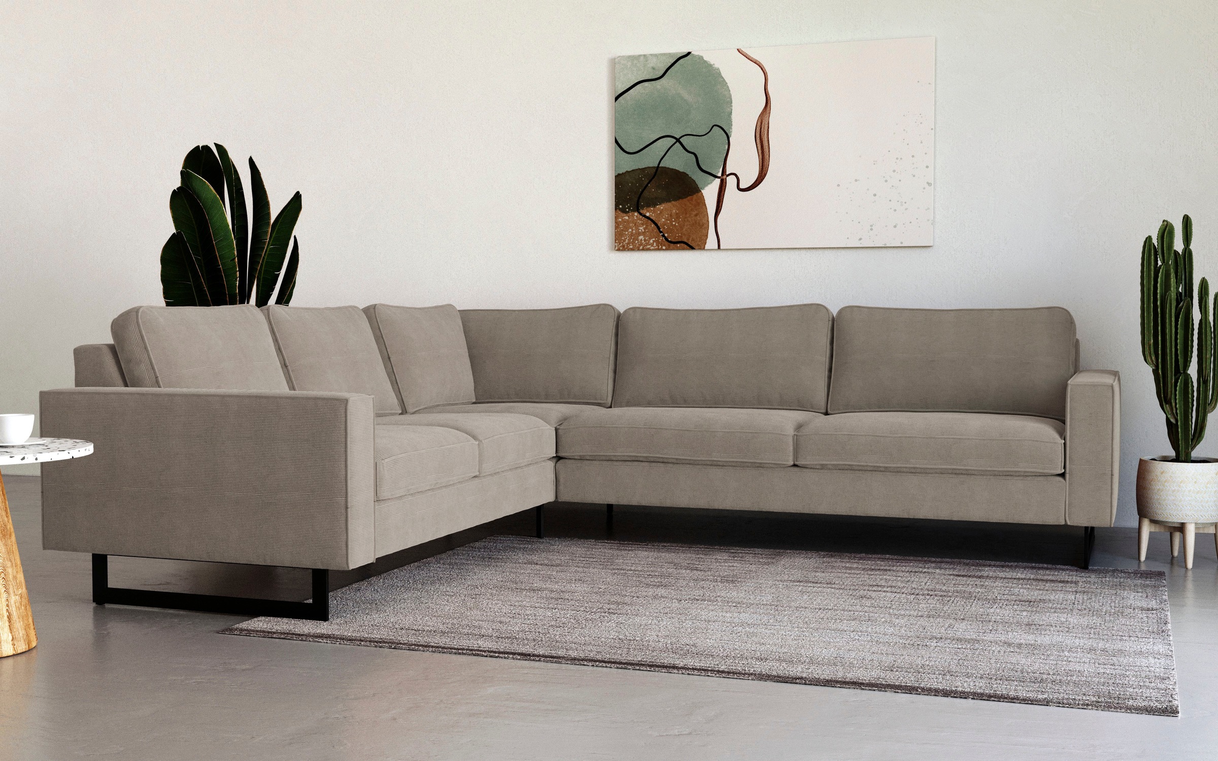 Places of Style Ecksofa »Pinto, XXL, 250/290 cm, langer Schenkel, Ottomane« günstig online kaufen