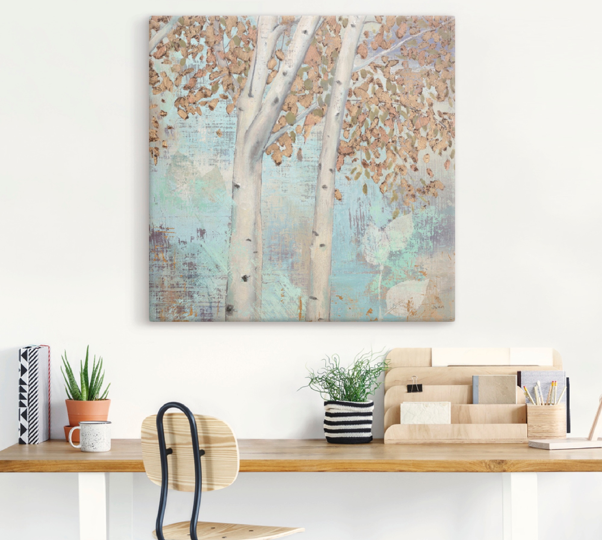 Artland Wandbild »Goldener Wald II«, Bäume, (1 St.), als Leinwandbild, Poster in verschied. Größen