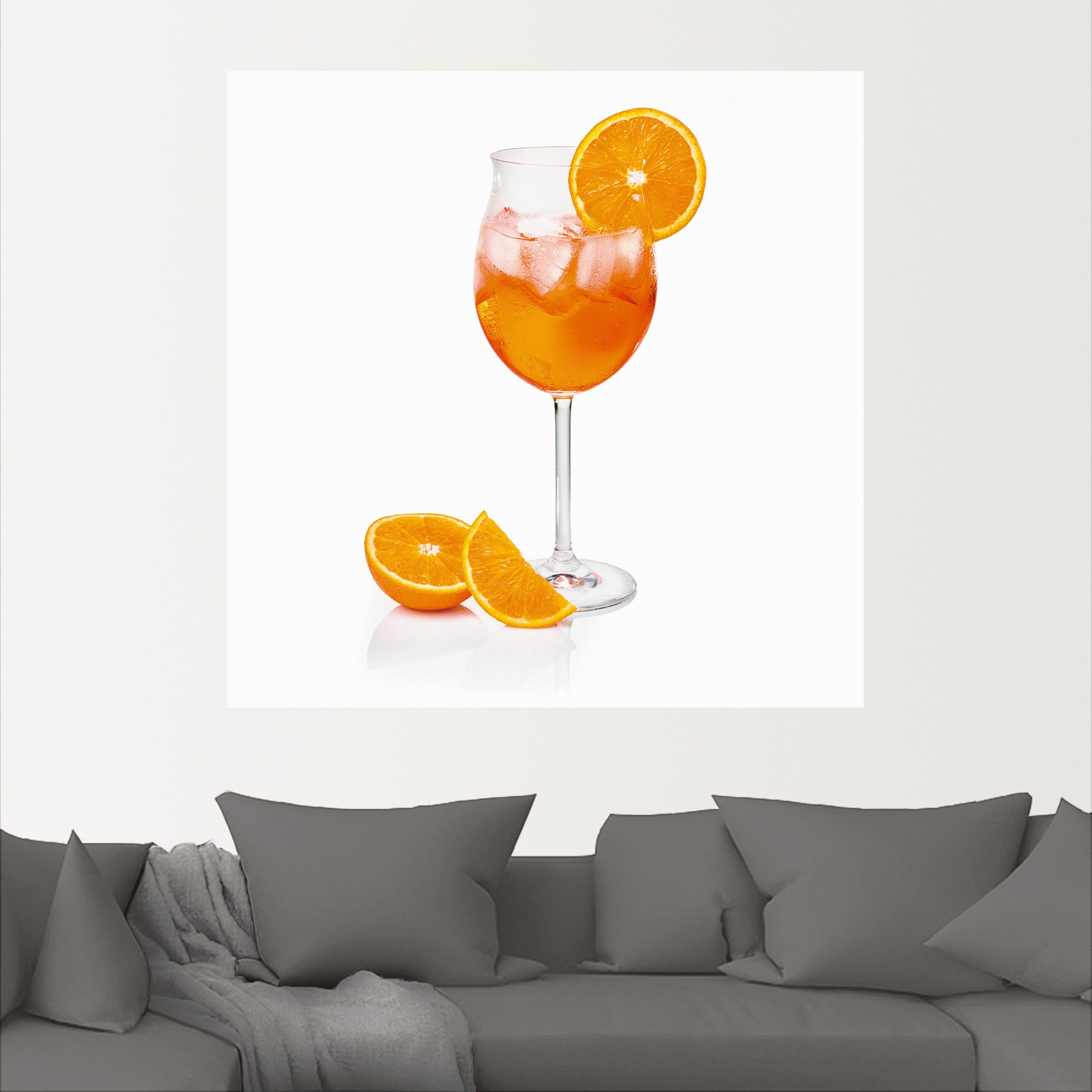 Artland Wandbild »Aperol Spritz mit einer Scheibe Orange«, Getränke, (1 St.), als Alubild, Outdoorbild, Leinwandbild, Poster, Wandaufkleber