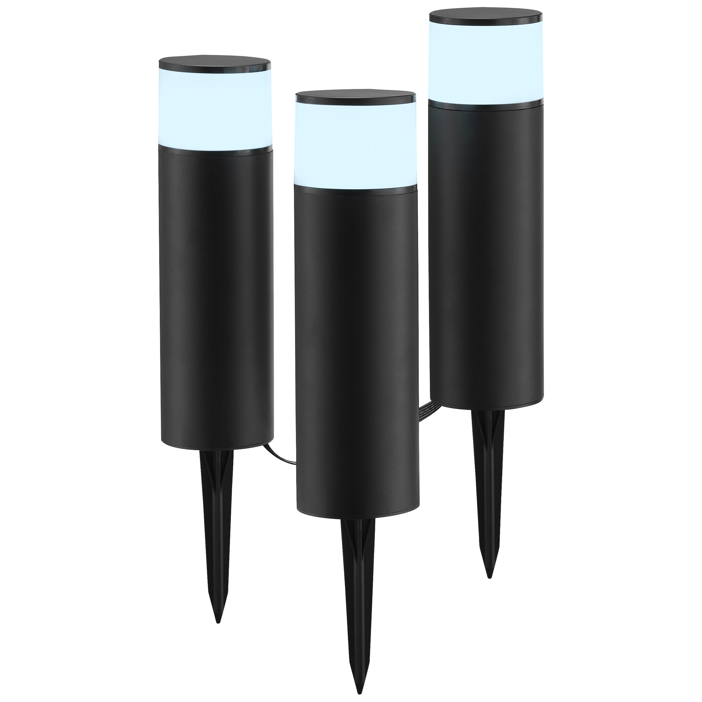 Brilliant LED Gartenleuchte »Dody« LED-Modul 3 Stk. warmweiß - kaltweiß LED Gartenspieß 3er Set, dimmbar, RGB, CCT, IP44, App steuerbar