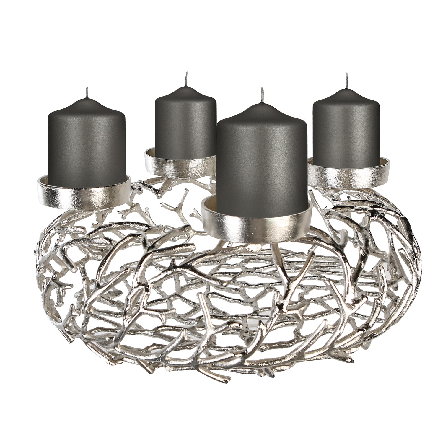 GILDE Adventskranz »Twigs«, Aluminium, silber, verschiedene Größen