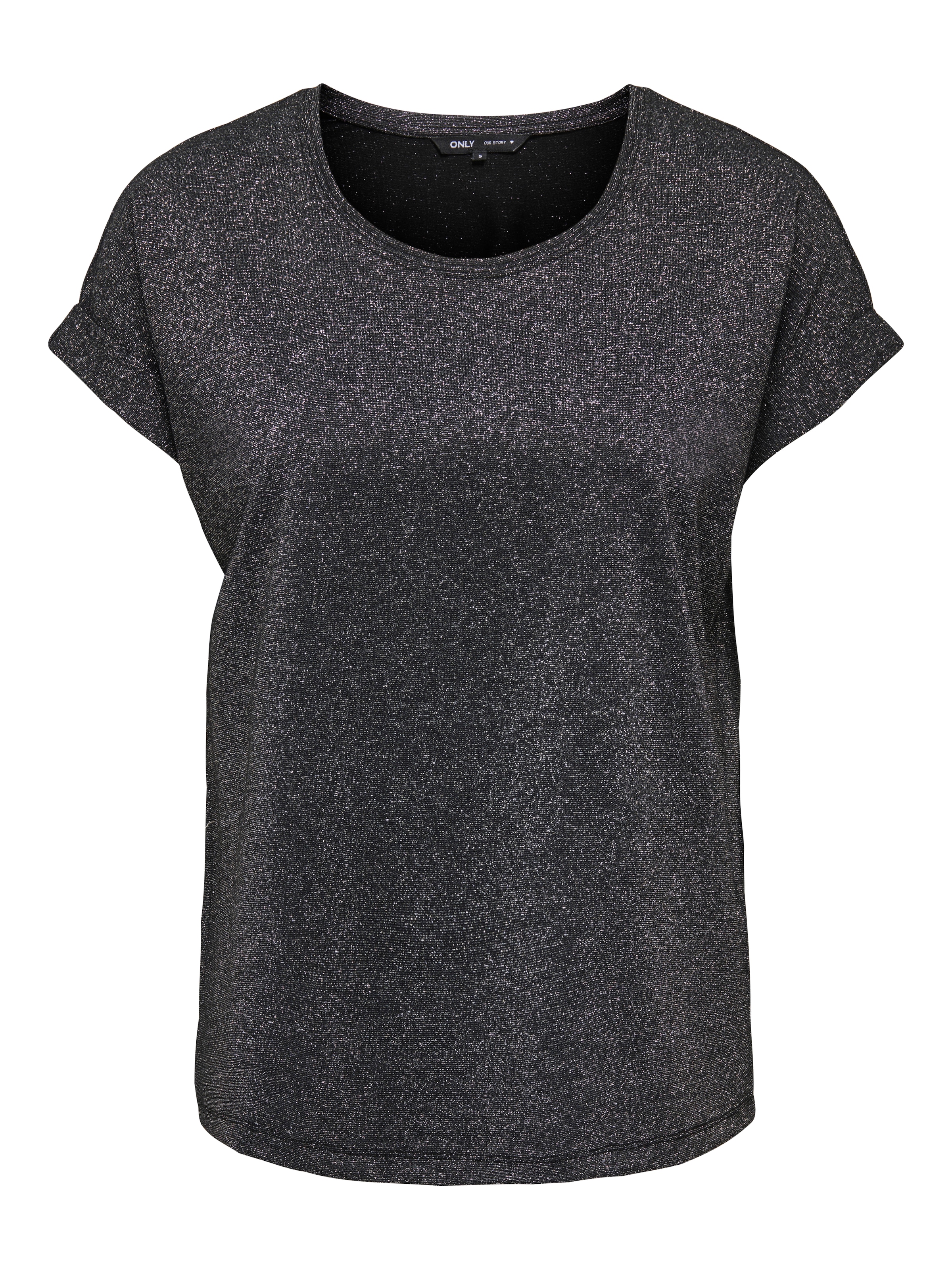 ONLY Kurzarmshirt »ONLMOSTER GLITTER S/S TOP NOOS JRS« mit Glitzerdetail
