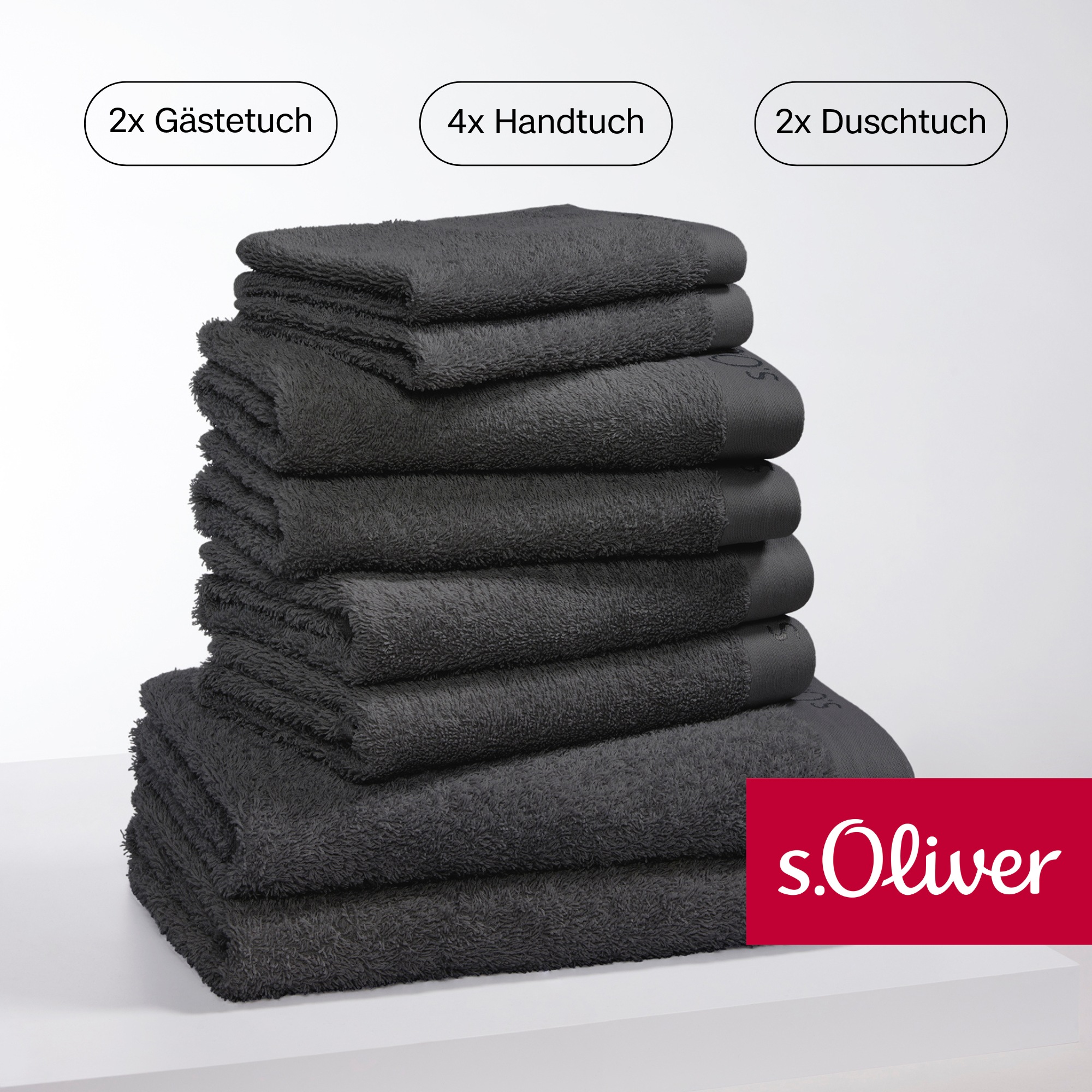 s.Oliver Handtuch Set »s.Oliver, Premium Qualität, 600 gr/m²«, (Set, 8 St., günstig online kaufen