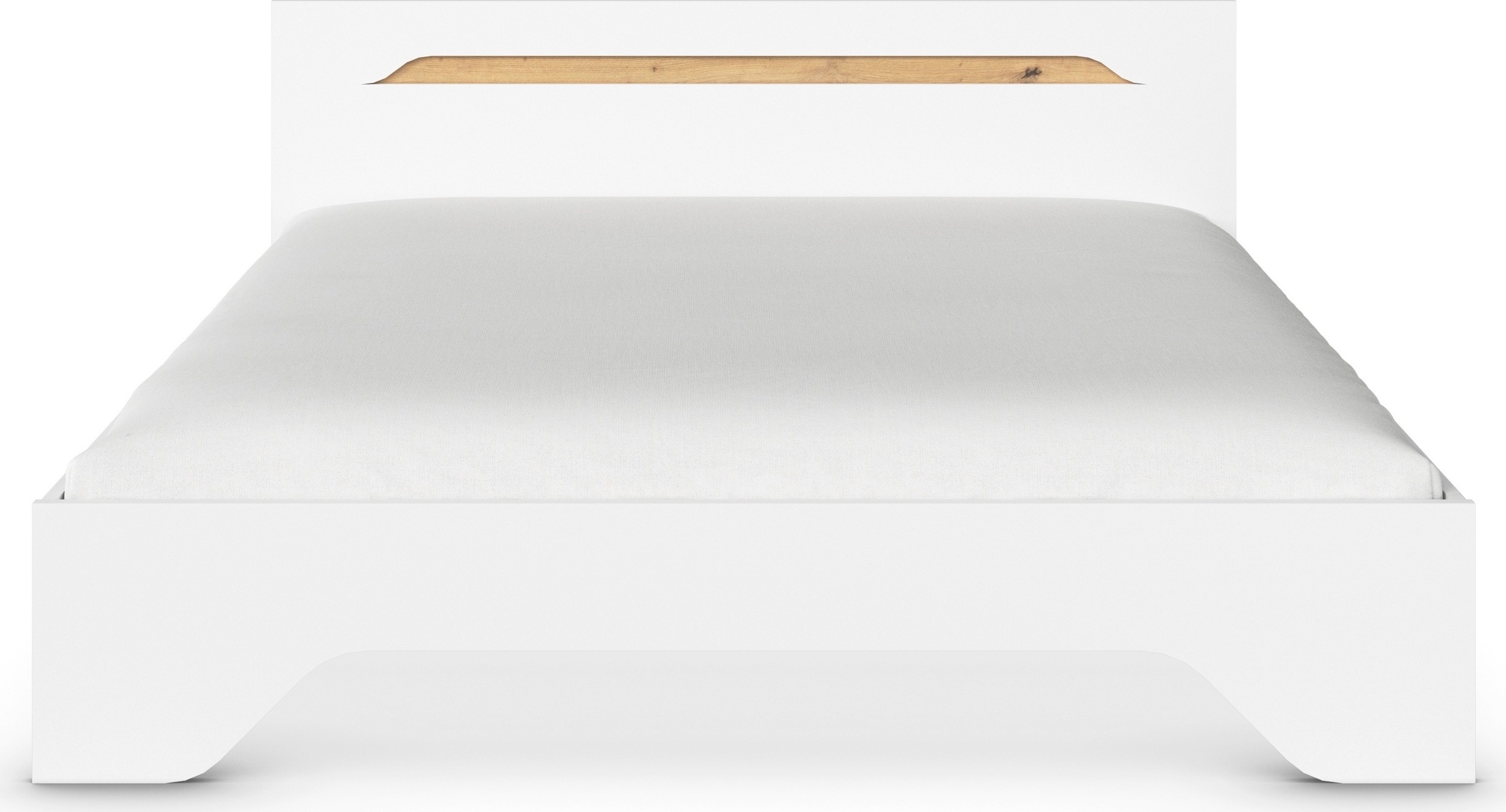 OTTO home Bett »Doppelbett Holzbett Futonbett AGORDO« Liegefläche: 180x200 cm,  mit stilvoller Kopfteil-Absetzung in Eiche Artisan MADE IN GERMANY