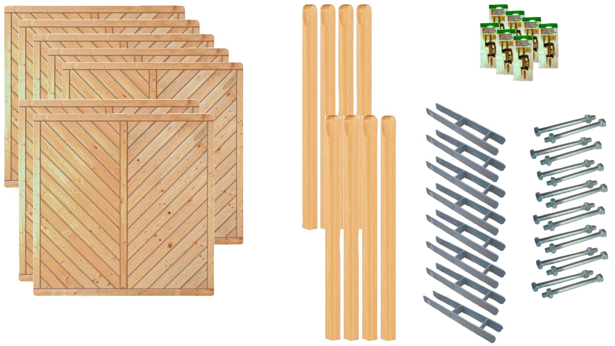 Tetzner & Jentzsch Dichtzaun »Chicago 5« 7 Elemente, LxH: 1332x180 cm günstig online kaufen