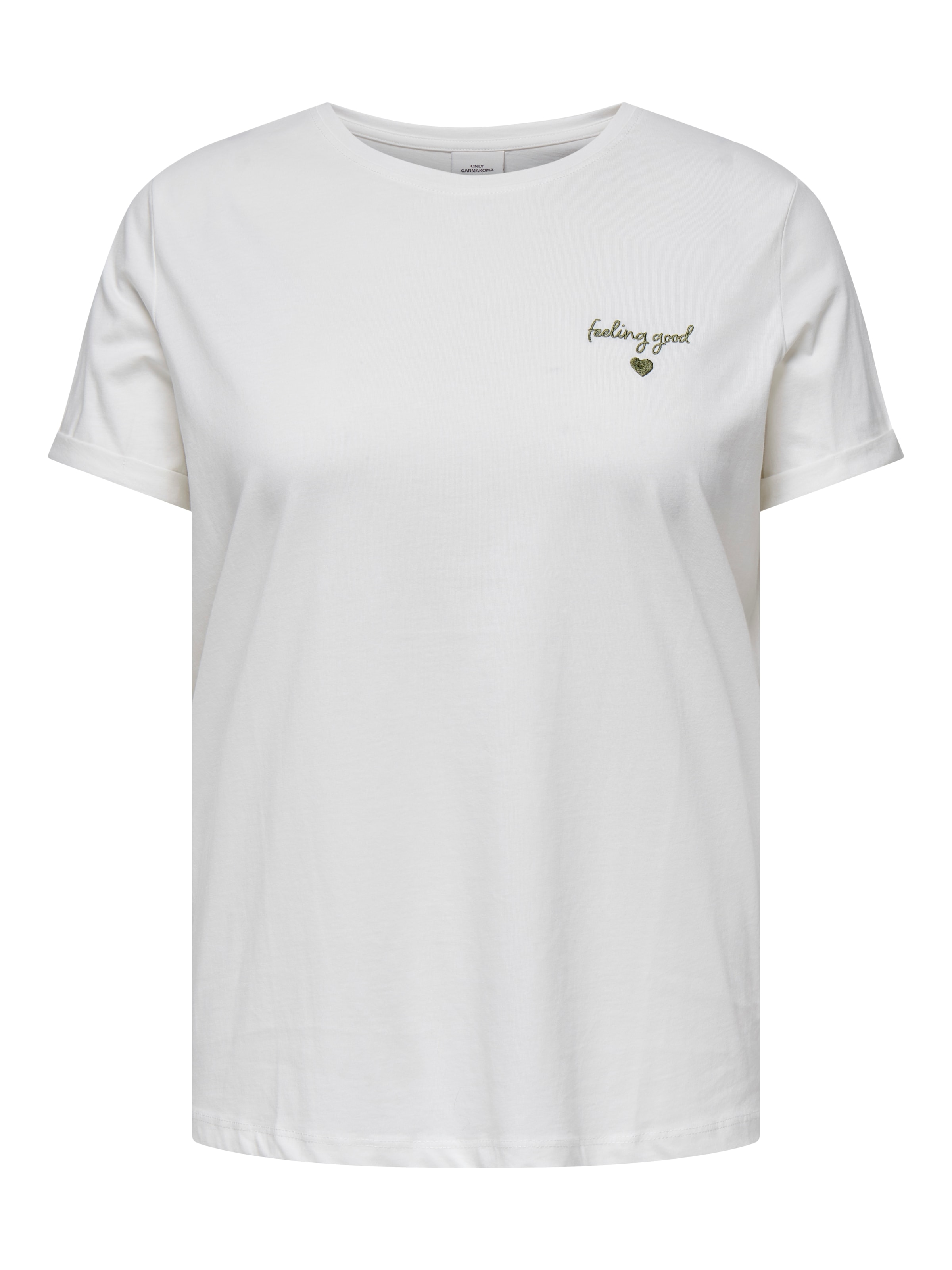 ONLY CARMAKOMA Kurzarmshirt »CARLEA LIFE S/S REG EMB. TOP JRS«, mit Stickerei