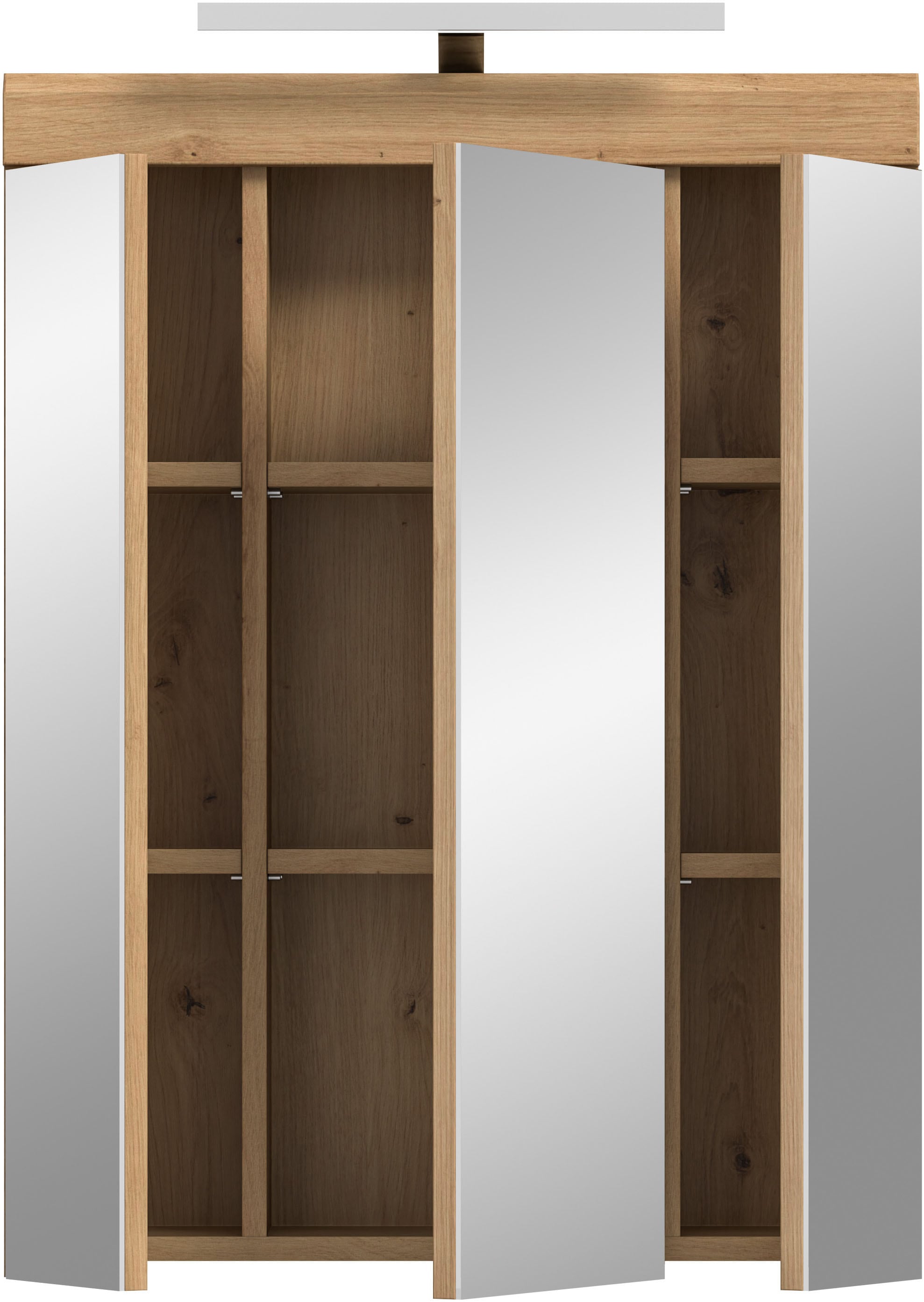 INOSIGN Spiegelschrank »Siena, Breite 60cm, inkl. Beleuchtung, 3 Spiegeltüren, 9 Fächer«, (Set), in verschiedenen Farben erhältlich, Badmöbel, Spiegel, Badschrank, Bad