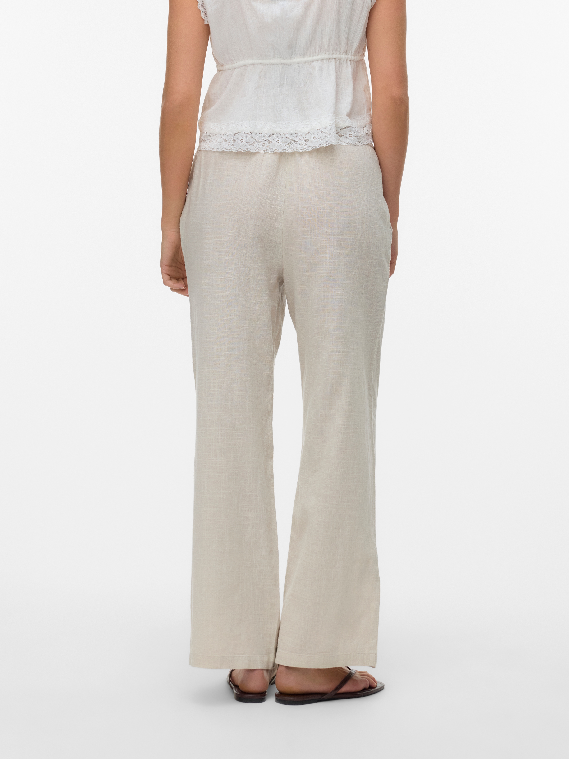 Vero Moda Schlupfhose »VMCAIA MW WIDE PANT WVN NOOS«, Sommerhose, mit Leinen