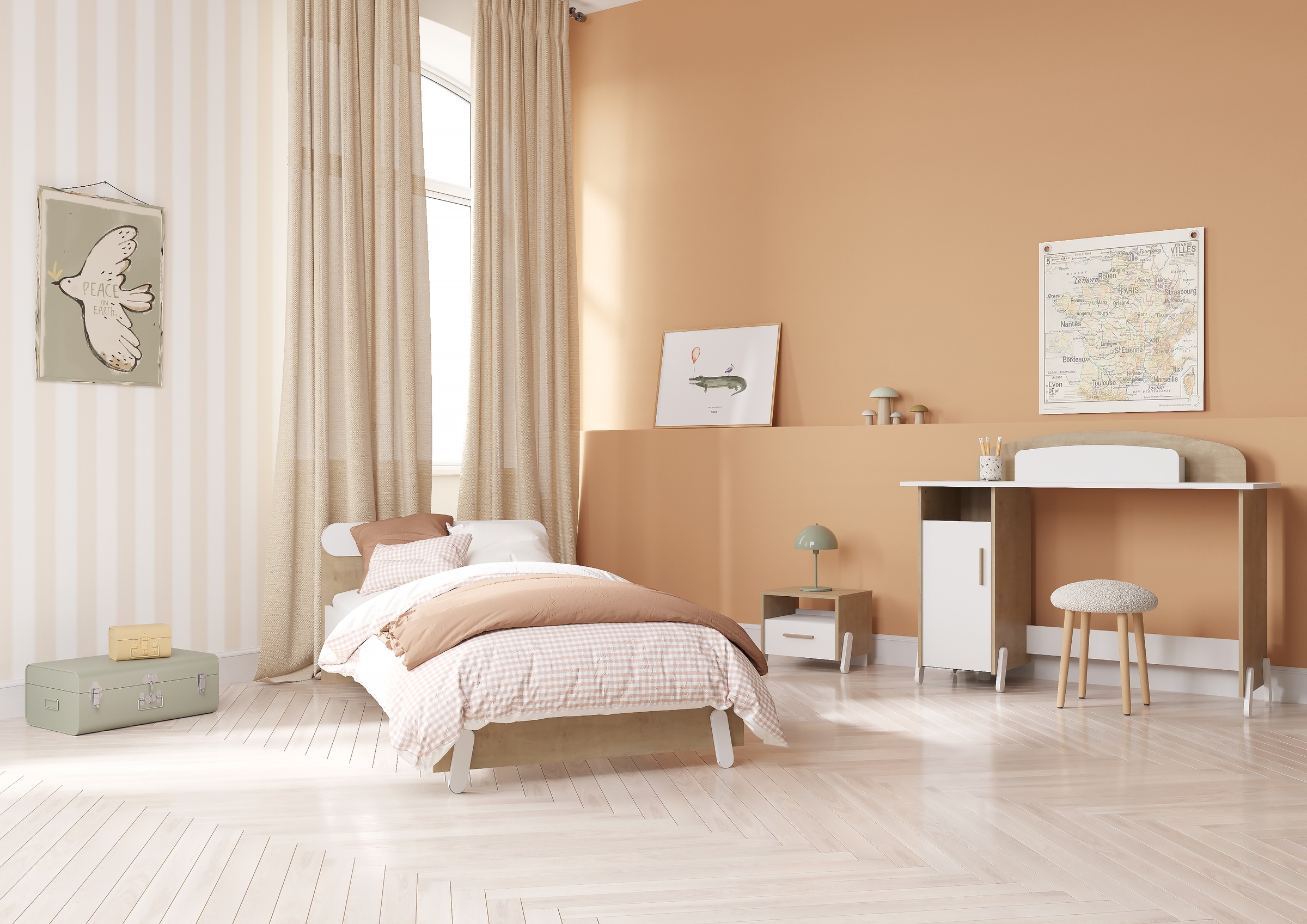 Demeyere GROUP Schreibtisch »MEUBLES Naili«, Schreibtisch mit 1 Tur und 1 Organizer