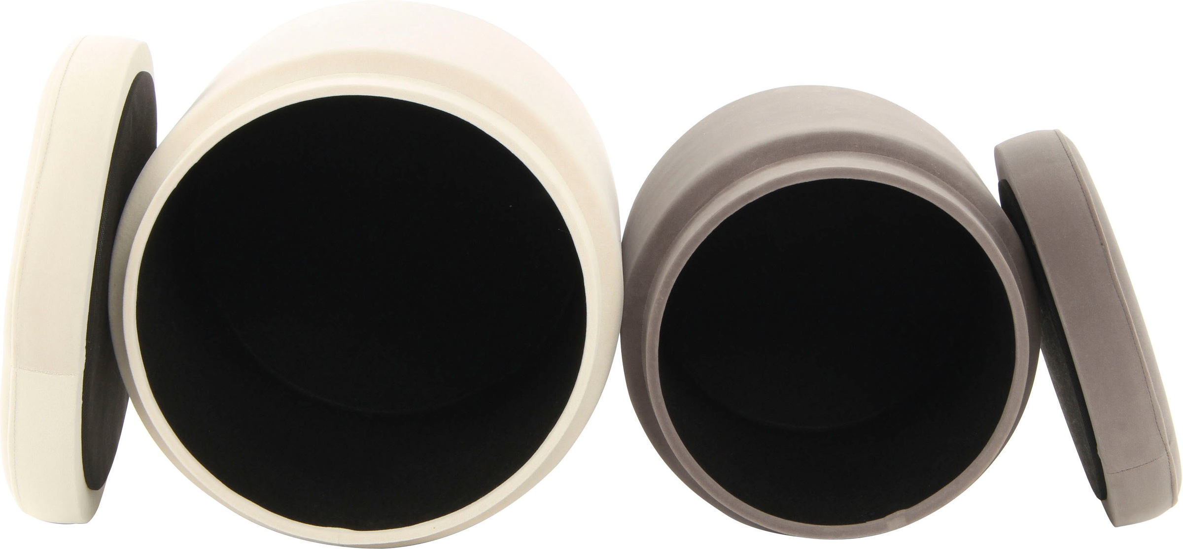 Kayoom Stauraumhocker »Hocker Zora 225 2er-Set, samtweicher Stoffbezug,rund günstig online kaufen
