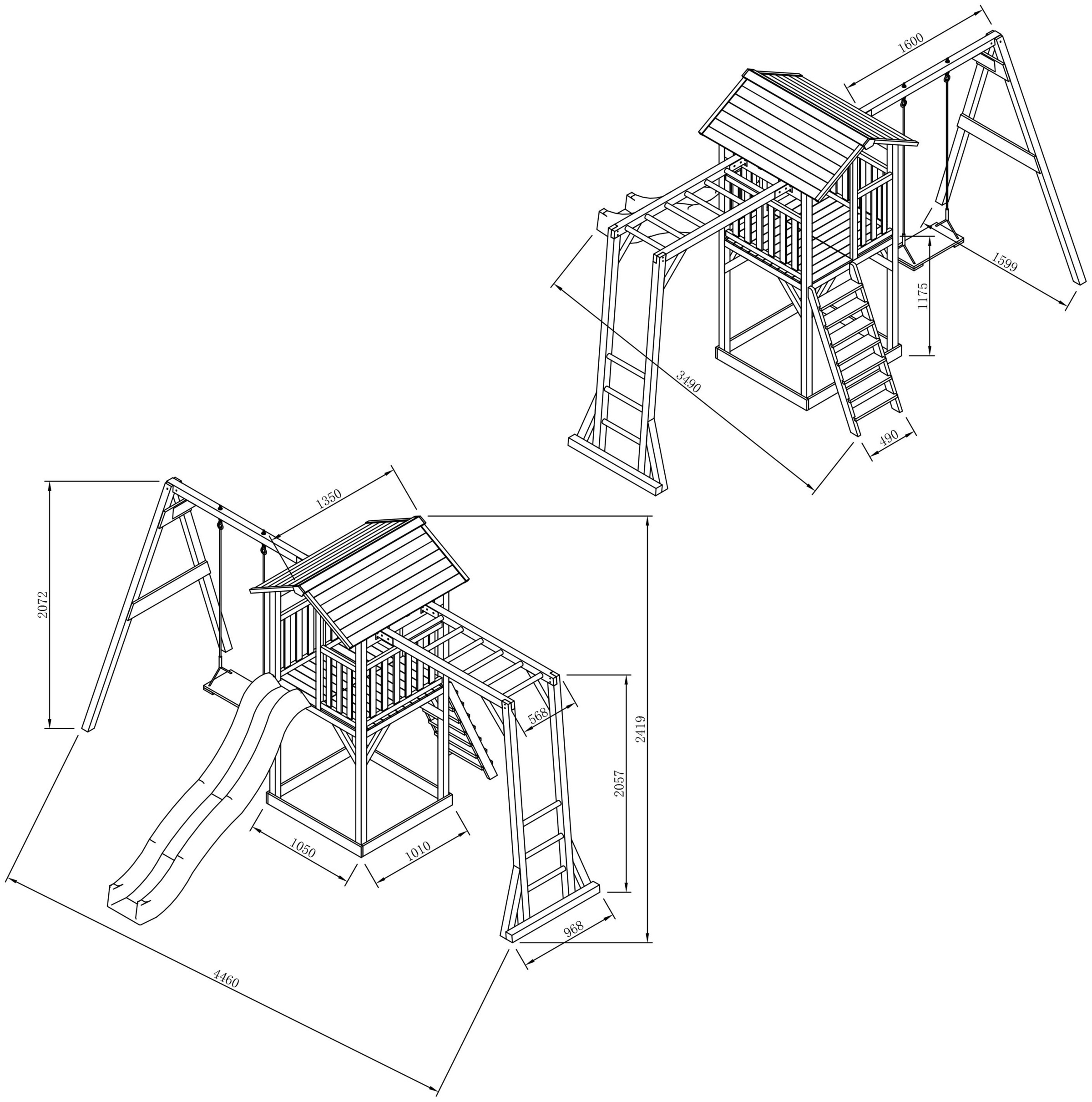 AXI Spielturm »Beach Tower«, mit Klettergerüst, Einzelschaukel und Rutsche