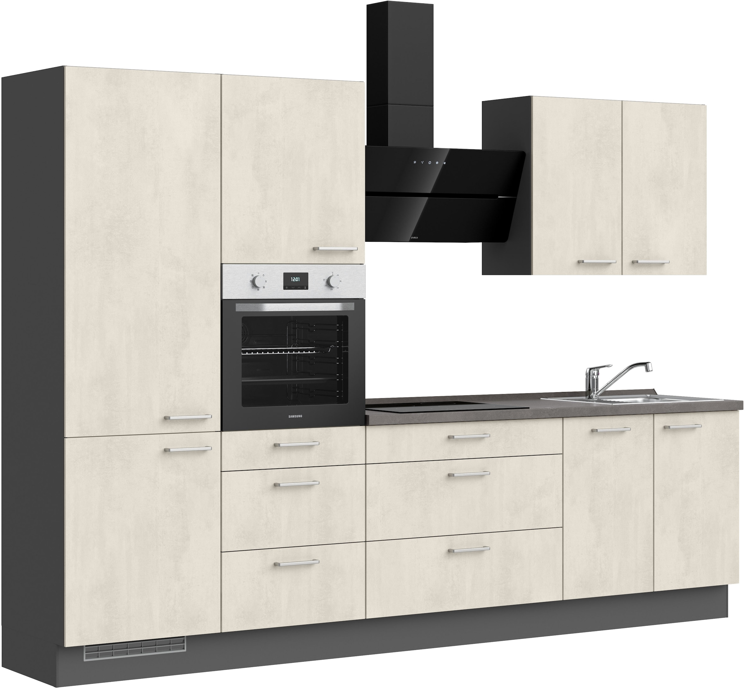 nobilia® Küchenzeile »"Riva II"«, vormontiert, Ausrichtung wählbar, Breite 300 cm, wahlw. mit E-Geräten