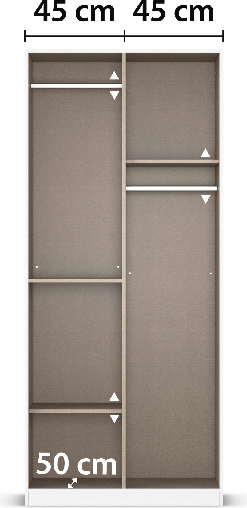 rauch Drehtürenschrank »Kleiderschrank Schrank Garderobe MAIKA mit Dekor-Front«, 2 Schubladen, in verschiedenen Breiten, Höhen, Farben, MADE IN GERMANY