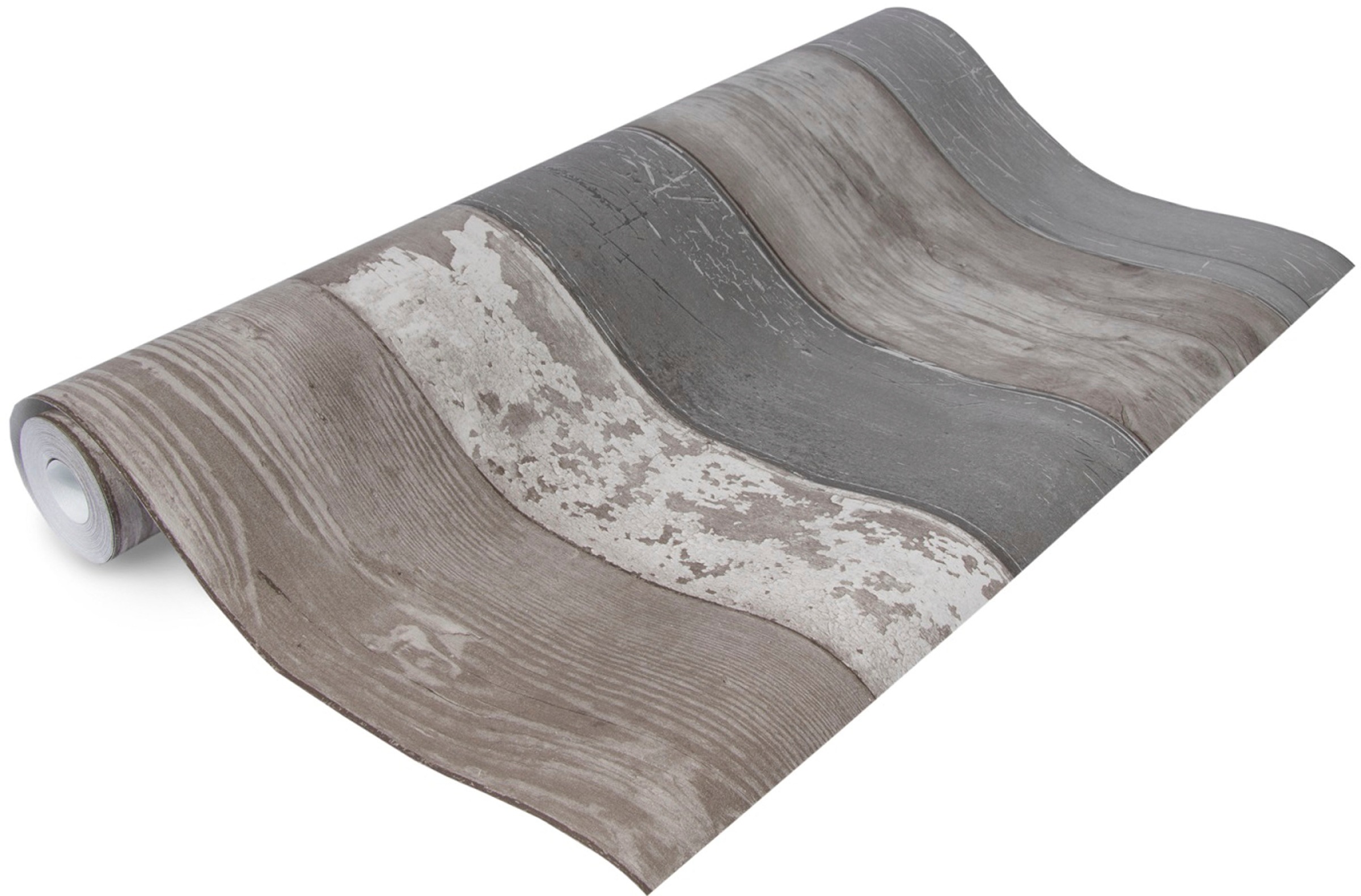 vtwonen Vliestapete »Holzbohlen«, Holz, Grau - 10m x 52cm