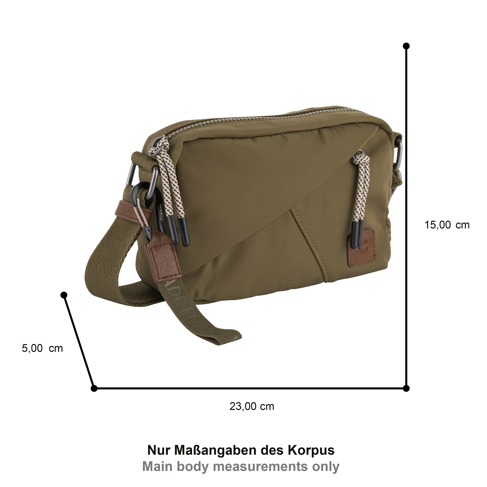 camel active Handtasche »Aurum«, aus recyceltem, robusten Nylon leichtgewichtig mit feinen Details