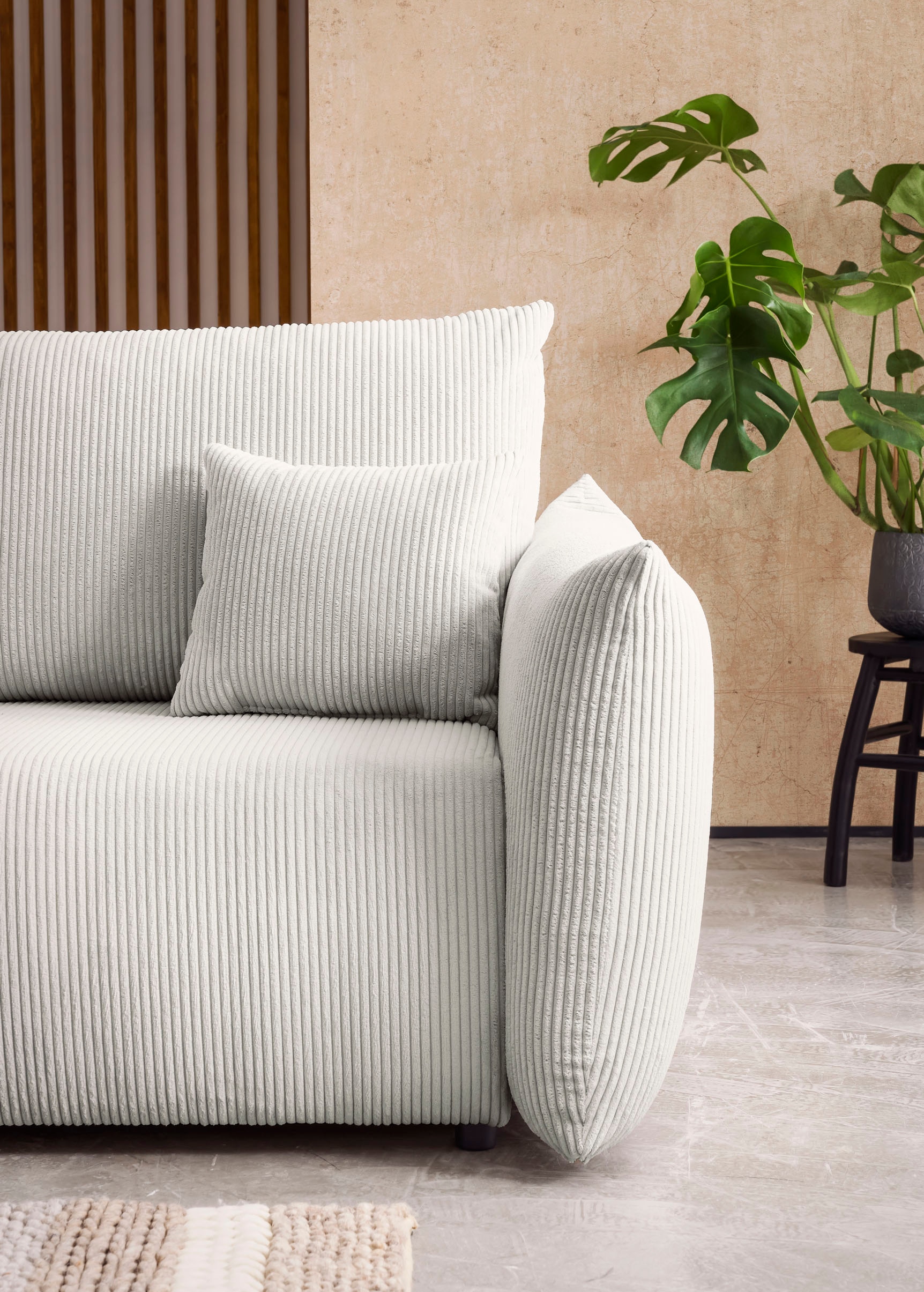 INOSIGN 3-Sitzer »MAVAS Schlafsofa mit Bettkasten«, ca.240/108cm (Liegefläche 212/145 cm), Cord, Chenille, Struktur