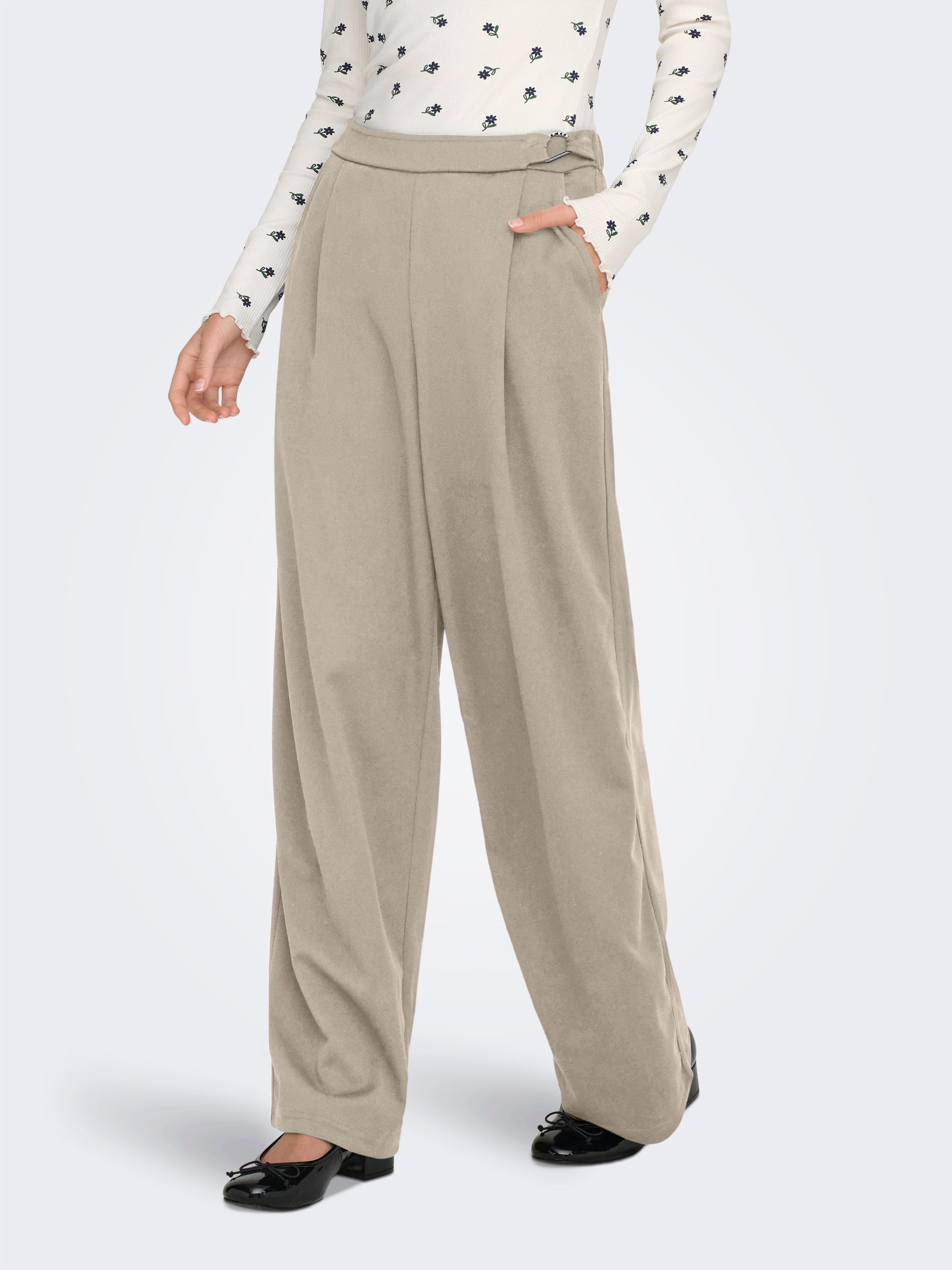 ONLY Anzughose »ONLSANIA LIFE WIDE BUCKLE PANT JRS«  Materialmix