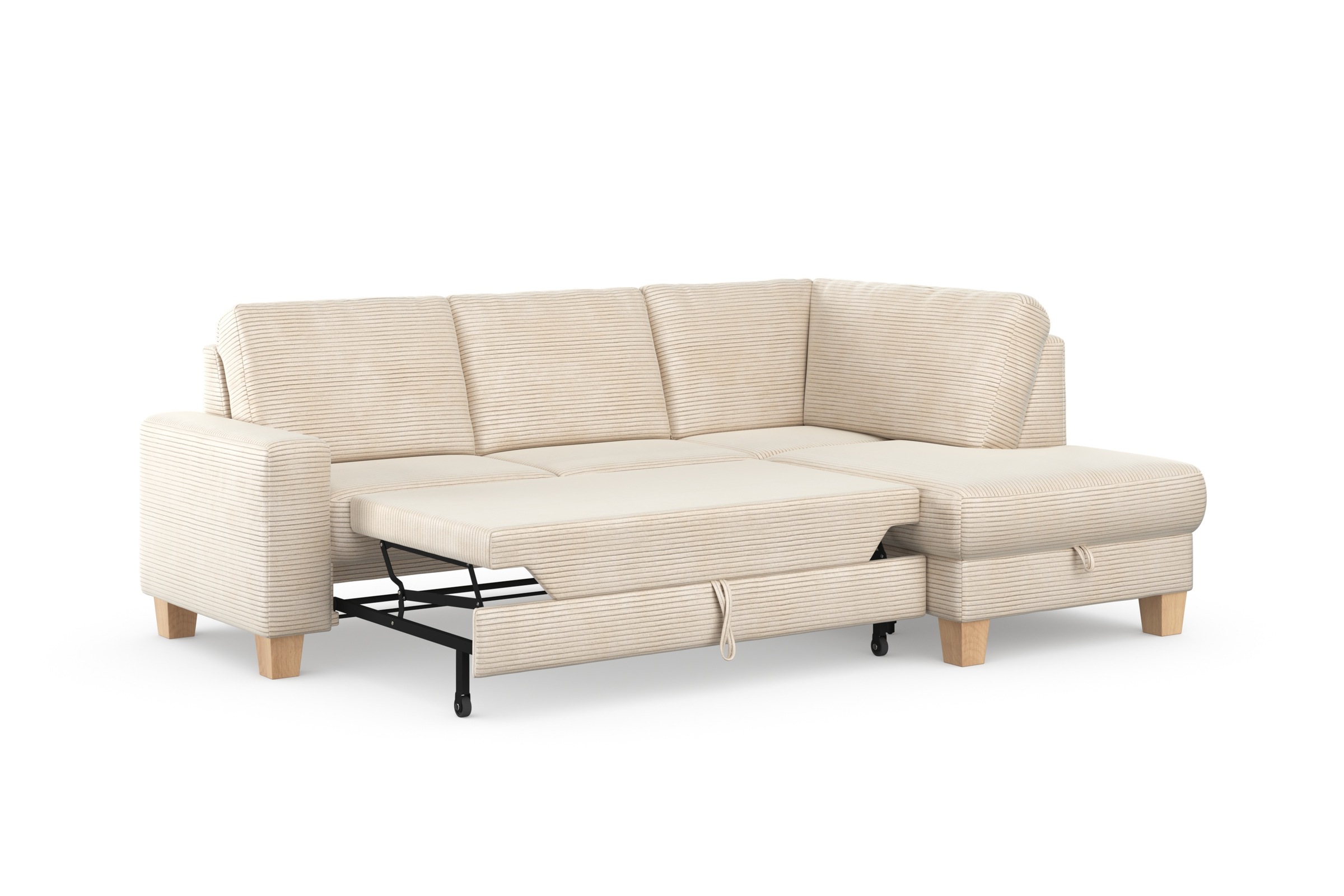 Home affaire Ecksofa »Summer L-Form«, mit Ottomane, wahlweise mit Bettfunktion und Bettkasten, Cord-Bezug