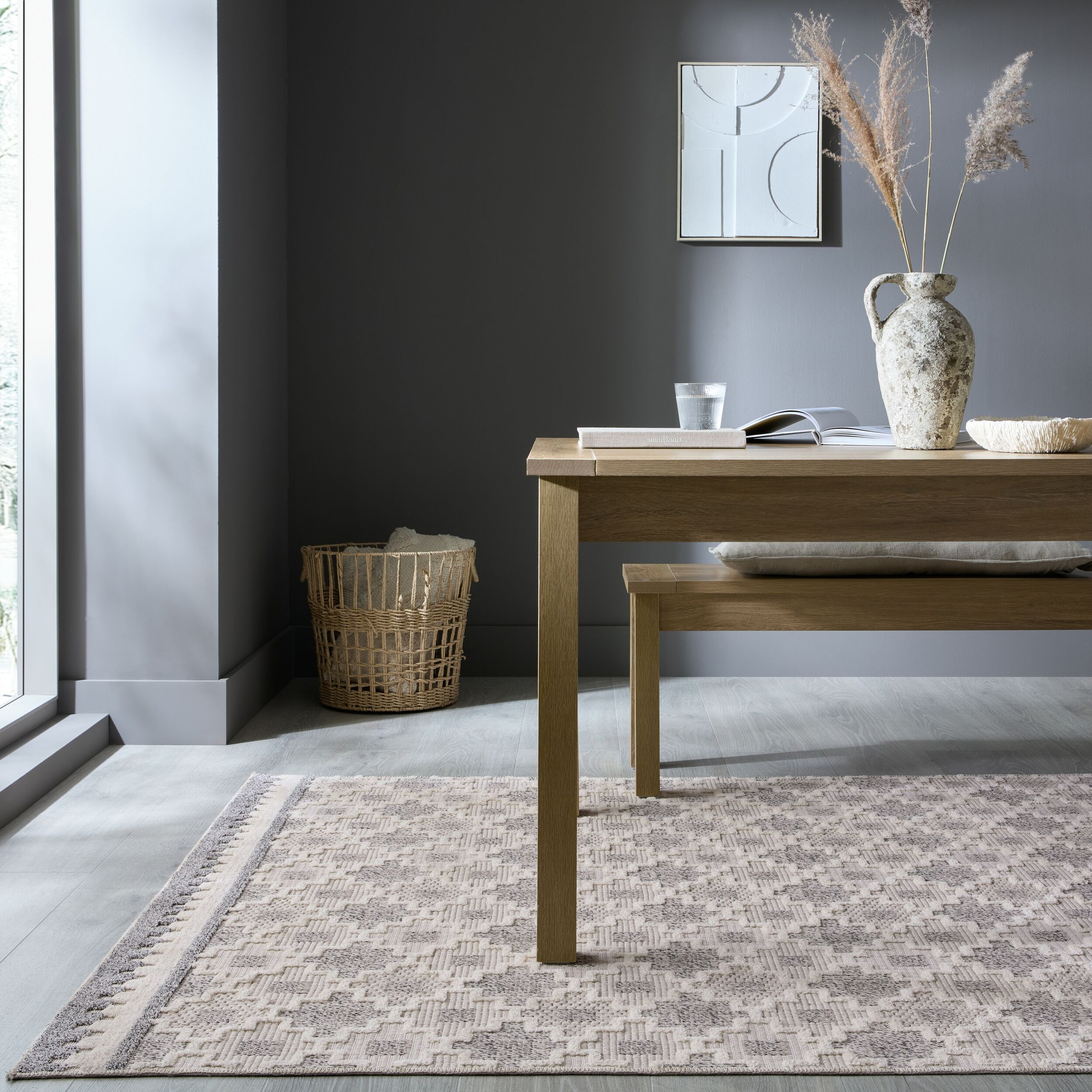 FLAIR RUGS Teppich »Graysen«, rechteckig, 4 mm Höhe, Waschbarer Geometrisch günstig online kaufen