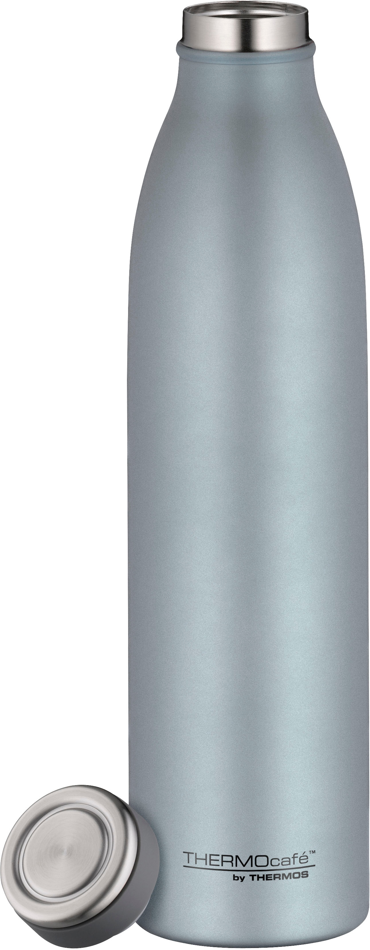 THERMOcafé Isolierflasche »TC BOTTLE, aus doppelwandigem Edelstahl, spülmaschinenfest«, (1 tlg.), gummierter Drehverschluss, absolut dicht bei Kohlensäure