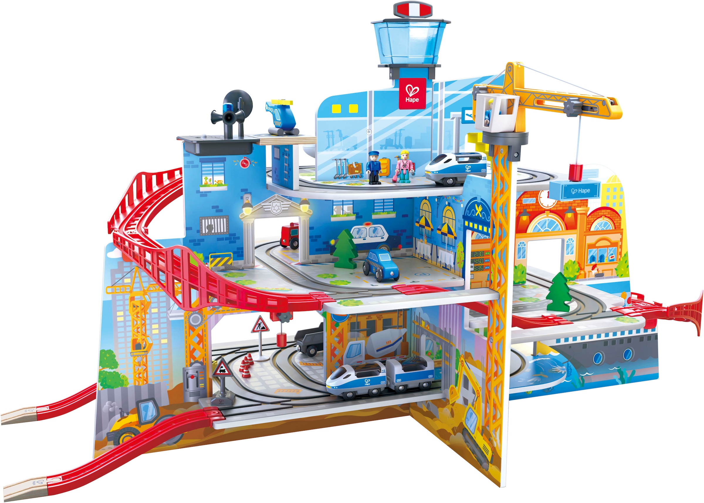 Hape Spielzeug-Eisenbahn »Mega City Eisenbahn«, (Set)