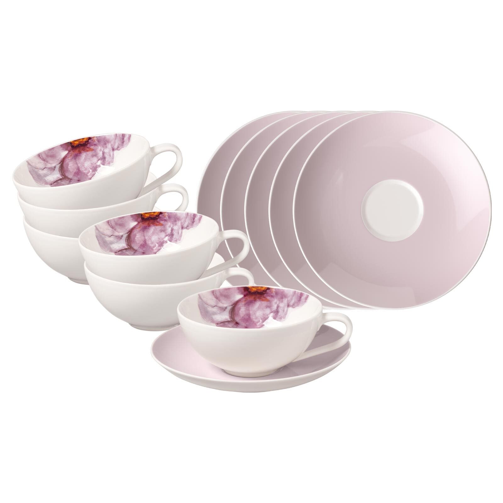 Villeroy & Boch Tasse »Teetassen mit Untertassen Rose Garden 110 ml 6er Set günstig online kaufen