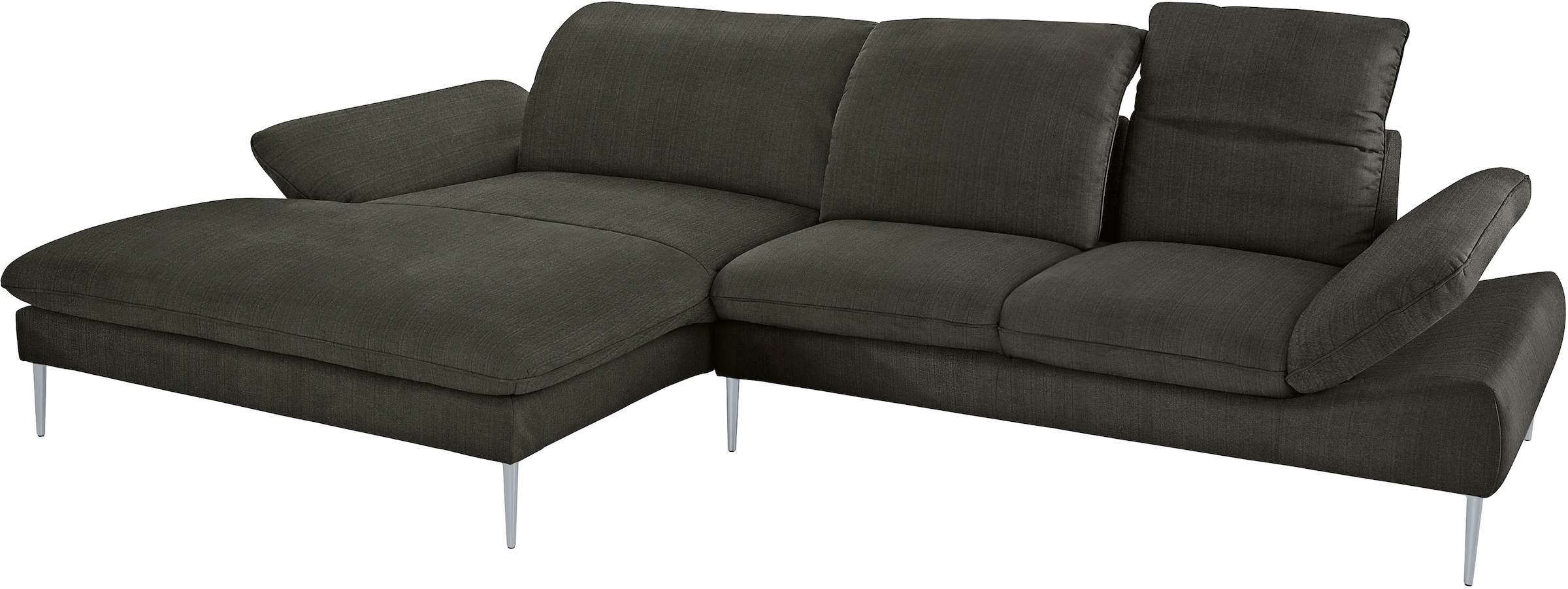 W.SCHILLIG Ecksofa »enjoy&MORE, Designsofa, bequem, zeitlos und elegant, L-Form«, mit Sitztiefenverstellung, Füße silber matt, Breite 340 cm