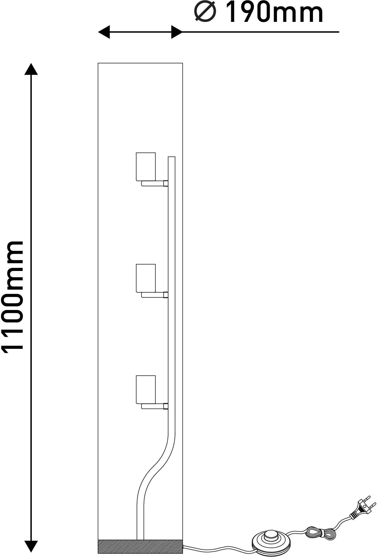 näve Stehlampe »Beate«, 3 flammig, Leuchtmittel E27 | ohne Leuchtmittel, Metall/Textil, exkl. 3x E27 max. 40W, Höhe: 110cm, Farbe: grau