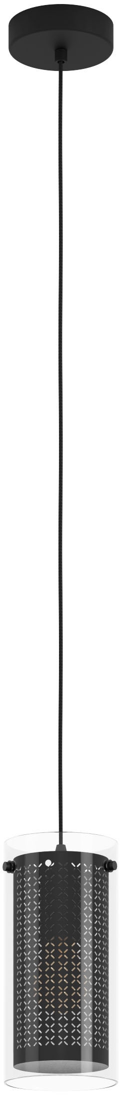 EGLO Hängeleuchte »PINTO TEXTIL 1«, online Hängeleuchte - schwarz exkl. bestellen - 1X10W E27 aus Stahl in