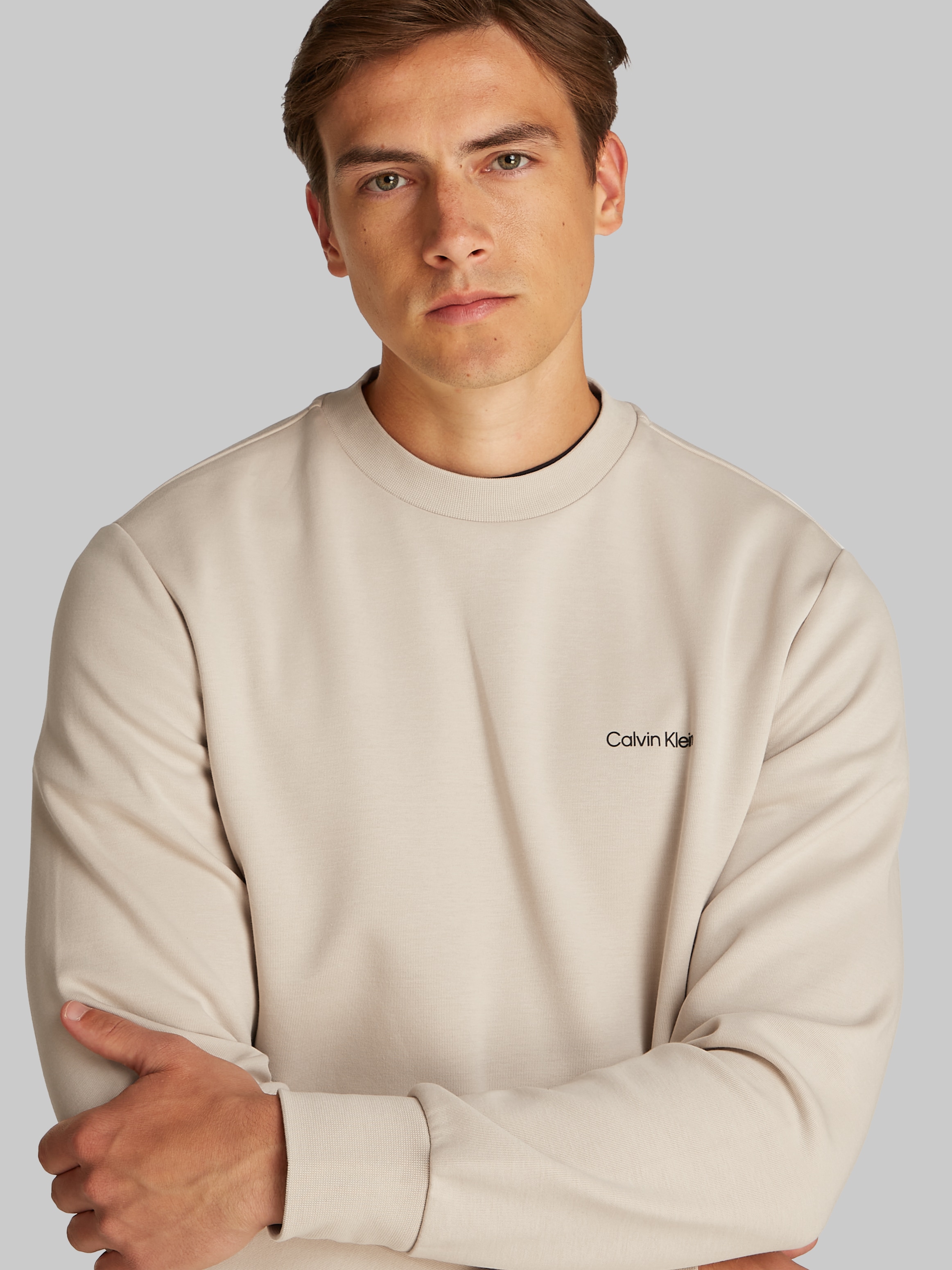 Calvin Klein Sweatshirt »MICRO LOGO REPREVE SWEATSHIRT« mit halsnahmen Rundhalsausschnitt