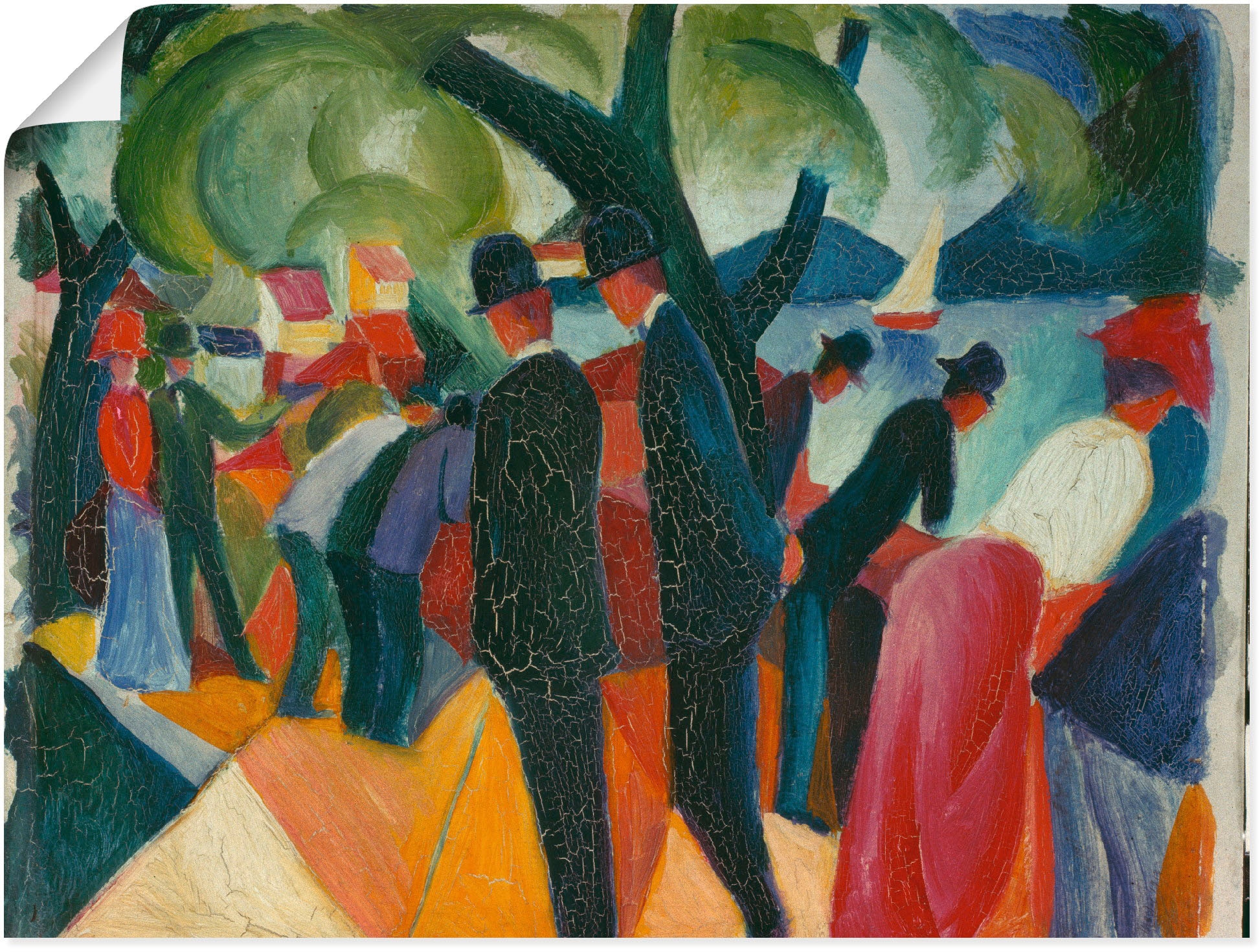 Artland Wandbild »Spaziergang auf der Brücke. 1913« Gruppen & Familien 1 St günstig online kaufen
