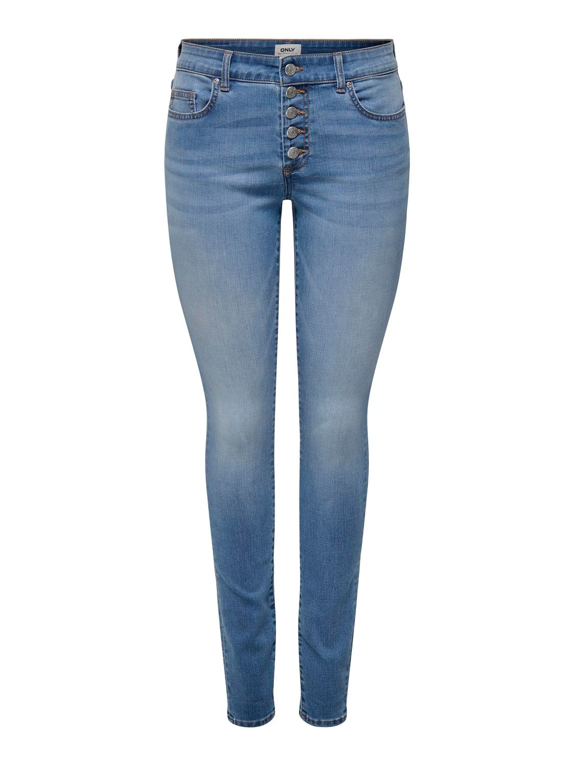 ONLY Skinny-fit-Jeans »ONLHUSH MID SK VIS BUTTON DNM BOX X«
