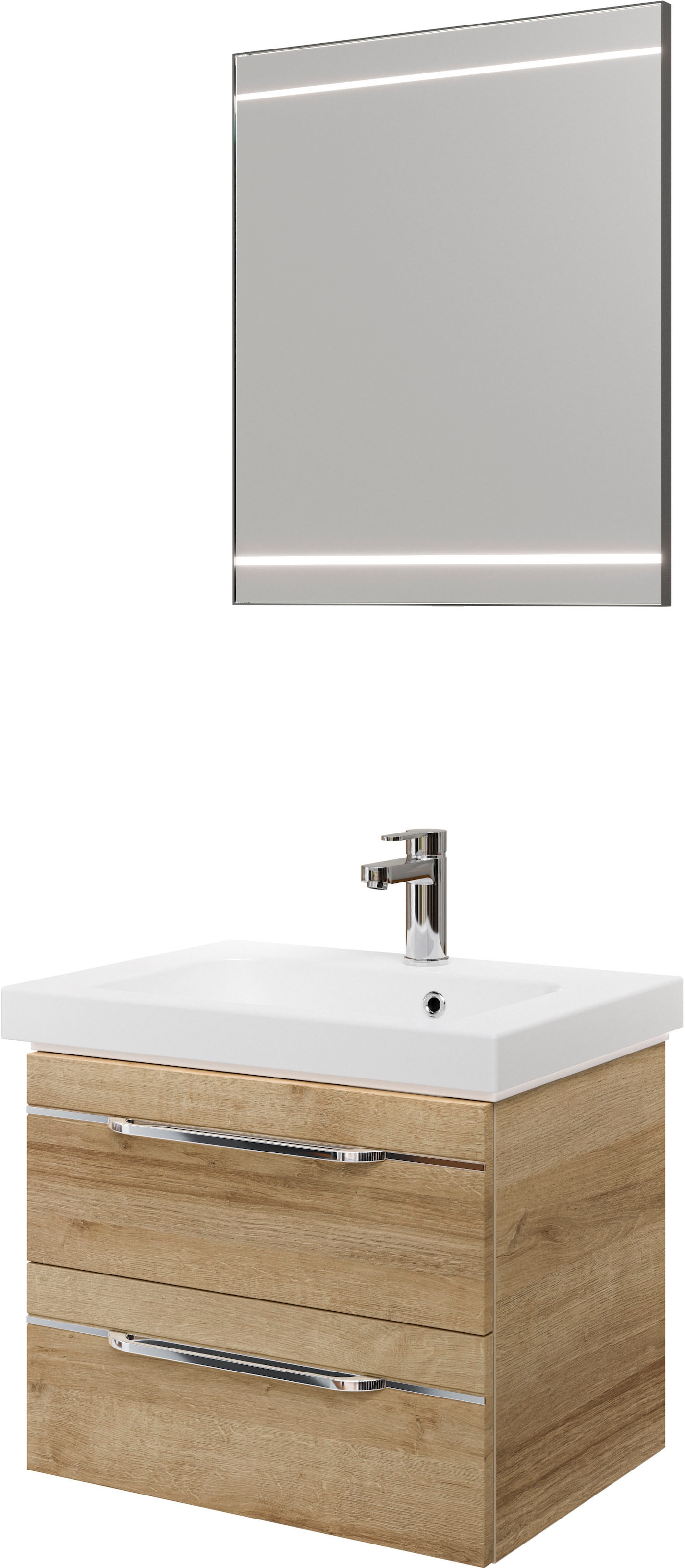 Saphir Badmöbel-Set »Balto 2-teilig Mineralmarmor-Waschtisch mit LED-Spiege günstig online kaufen