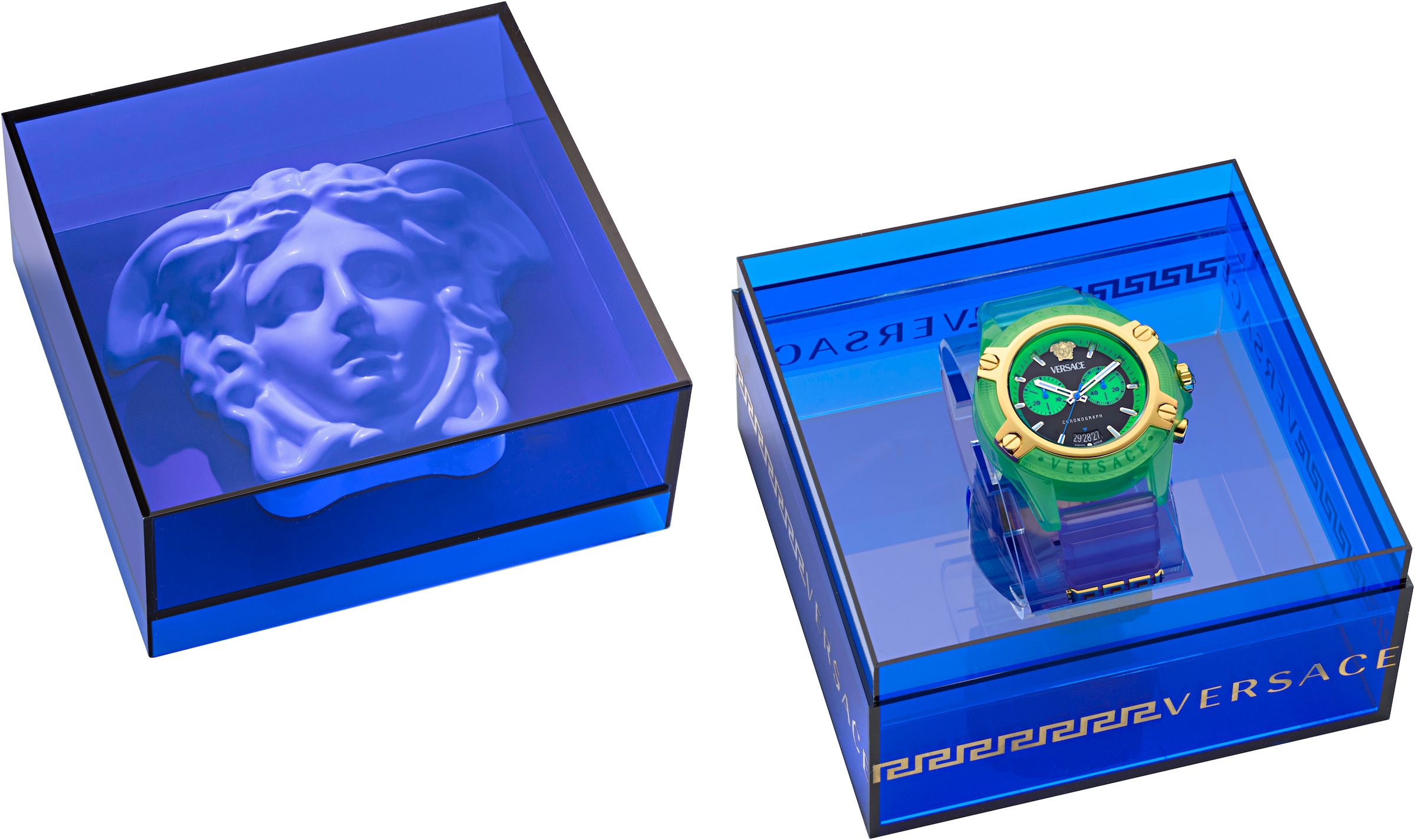 Versace Chronograph »ICON ACTIVE« Quarzuhr, Armbanduhr, Damenuhr, Herrenuhr, Swiss Made, Polyurethanband