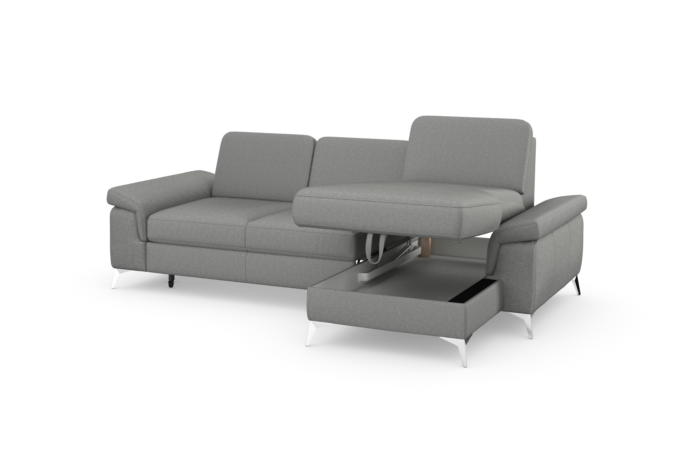sit&more Ecksofa »Padua L-Form«, inklusive Sitztiefenverstellung, Armteilfunktion und Federkern