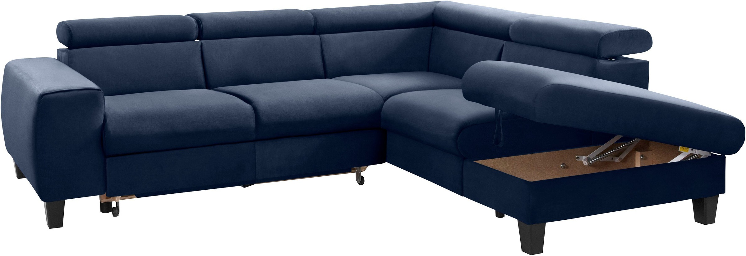 COTTA Polstergarnitur »Morven L-Form«, (Set), Set bestehend aus: Ecksofa mit Kopfteilverstellung & Hocker