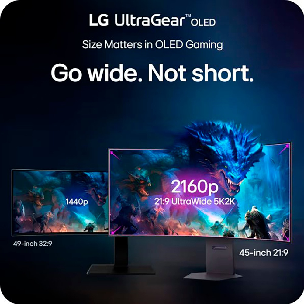 LG Curved-Gaming-OLED-Monitor »45GX950A«, 113 cm/45 Zoll, 5120 x 2160 px, 5K2K, 0,03 ms Reaktionszeit, 165 Hz