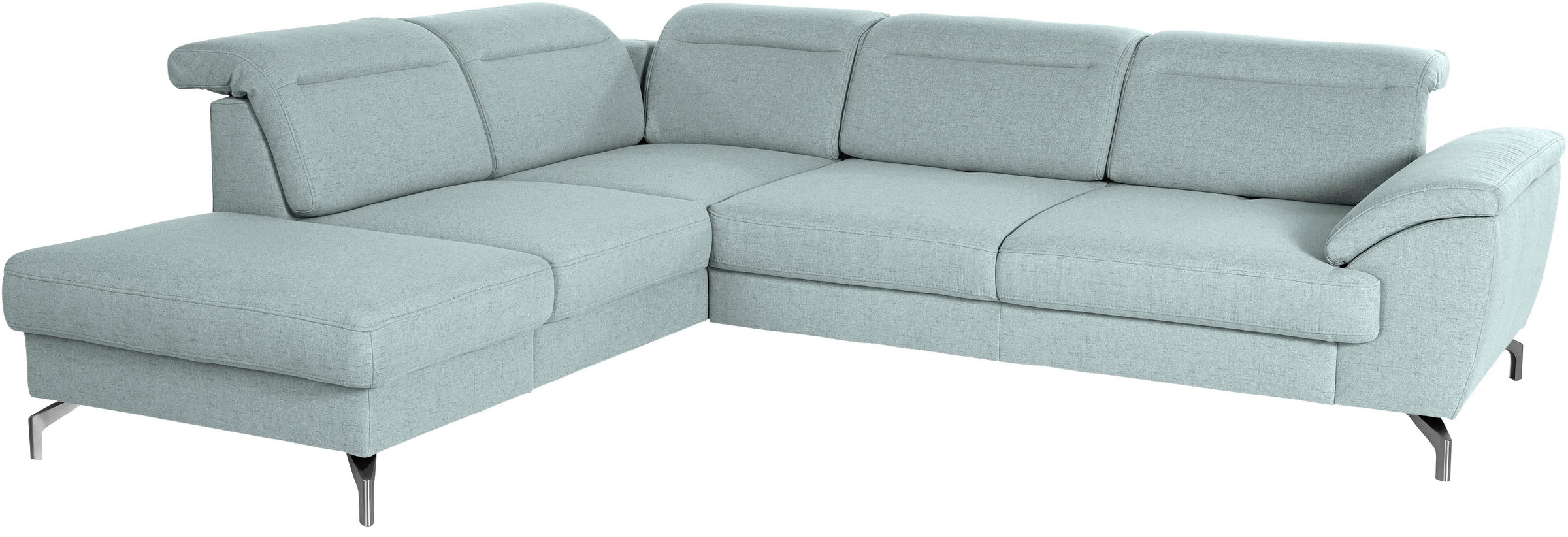 sit&more Ecksofa »Percy L-Form«, 12 cm Fußhöhe, Sitztiefenverstellung, wahlweise in 2 Fußfarben