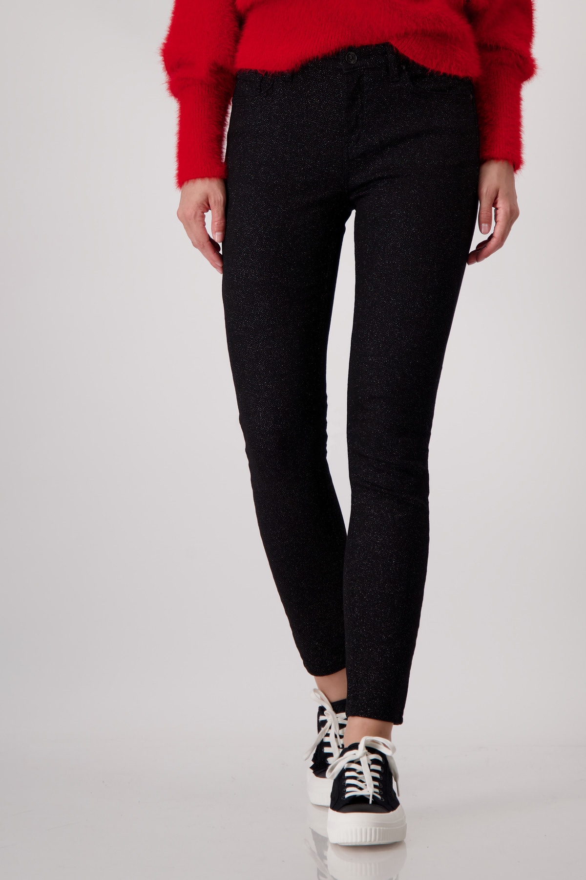 Monari Röhrenhose  mit Glitzerdruck