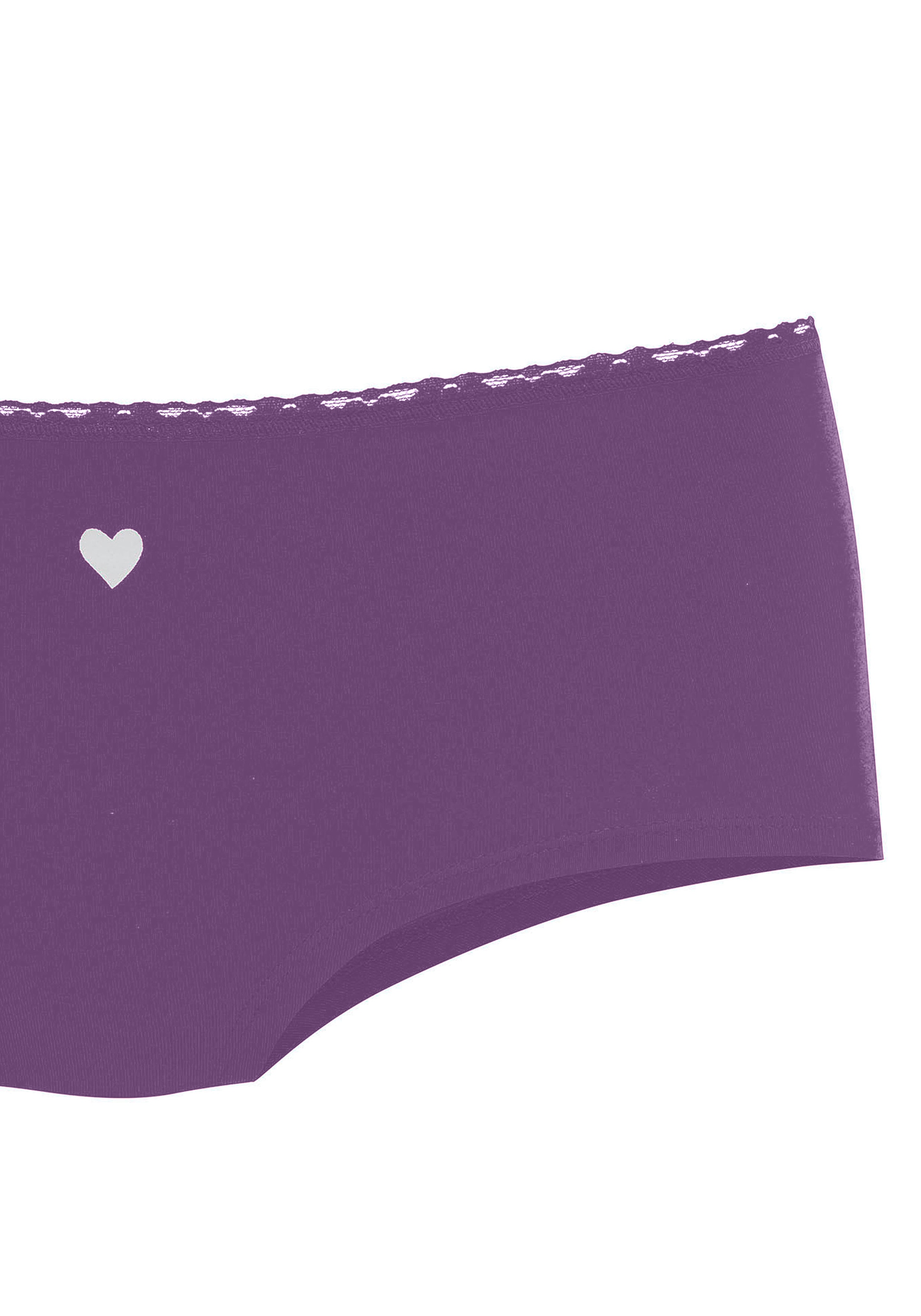 LASCANA Panty, (5er-Pack), mit süßen Herzchen-Prints und aus elastischer Baumwoll-Qualität