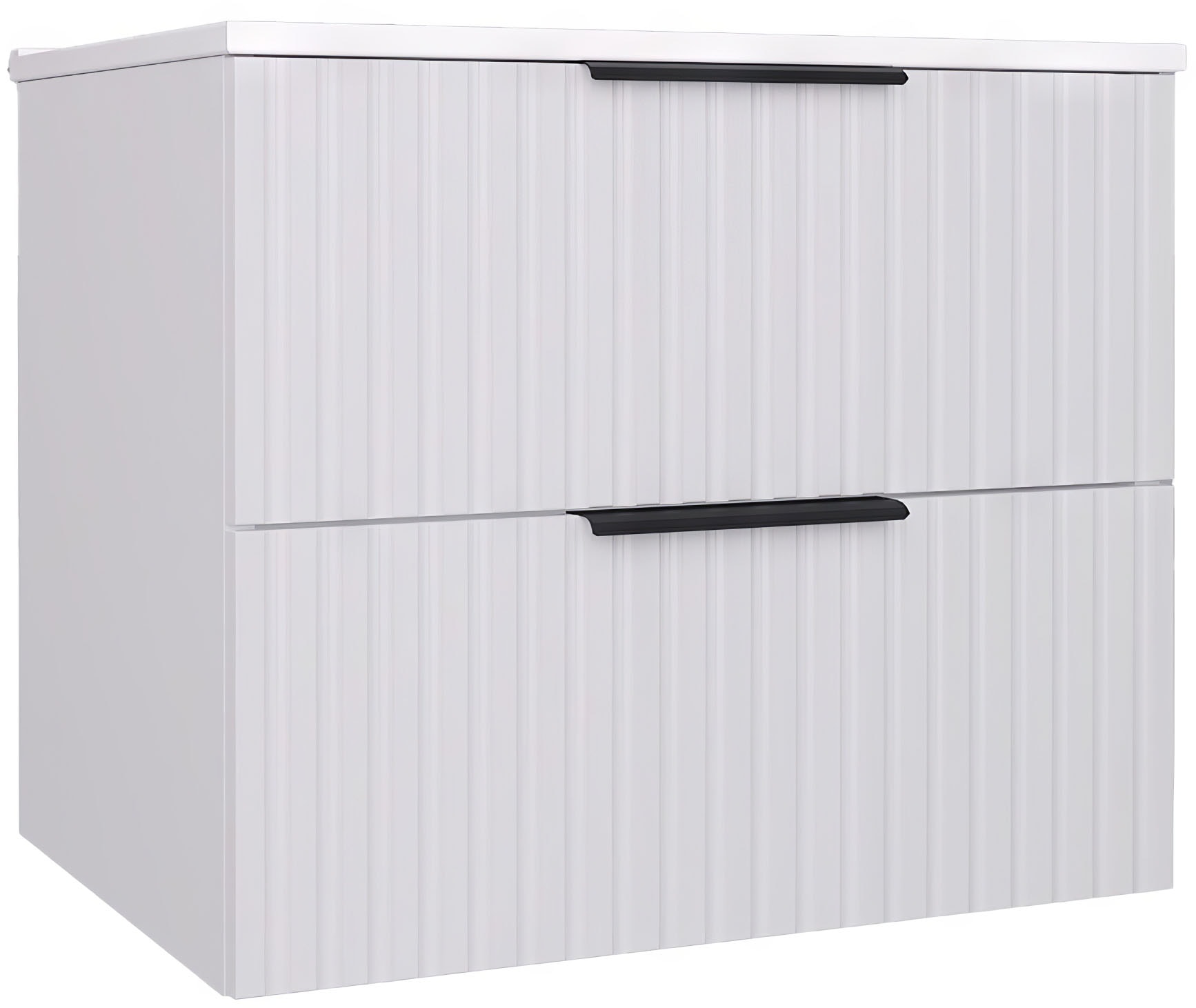 welltime »TIBU mit Waschbecken. 2 Schubladen. 2 Breiten (60/80cm) und 4 Farben« Badschrank mit Waschbecken, Softclose, Maße B/H/T: 61/53/47 cm