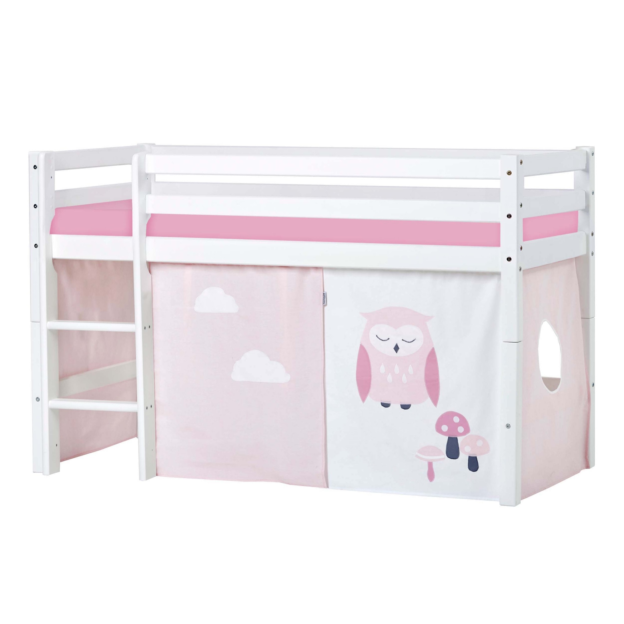 Hoppekids Hochbett »ECO Dream, Kinderbett, Spielbett, Halbhohes Bett aus Massivholz«, inkl. Vorhang-Set Creator, Bettgröße & Matratze wählbar