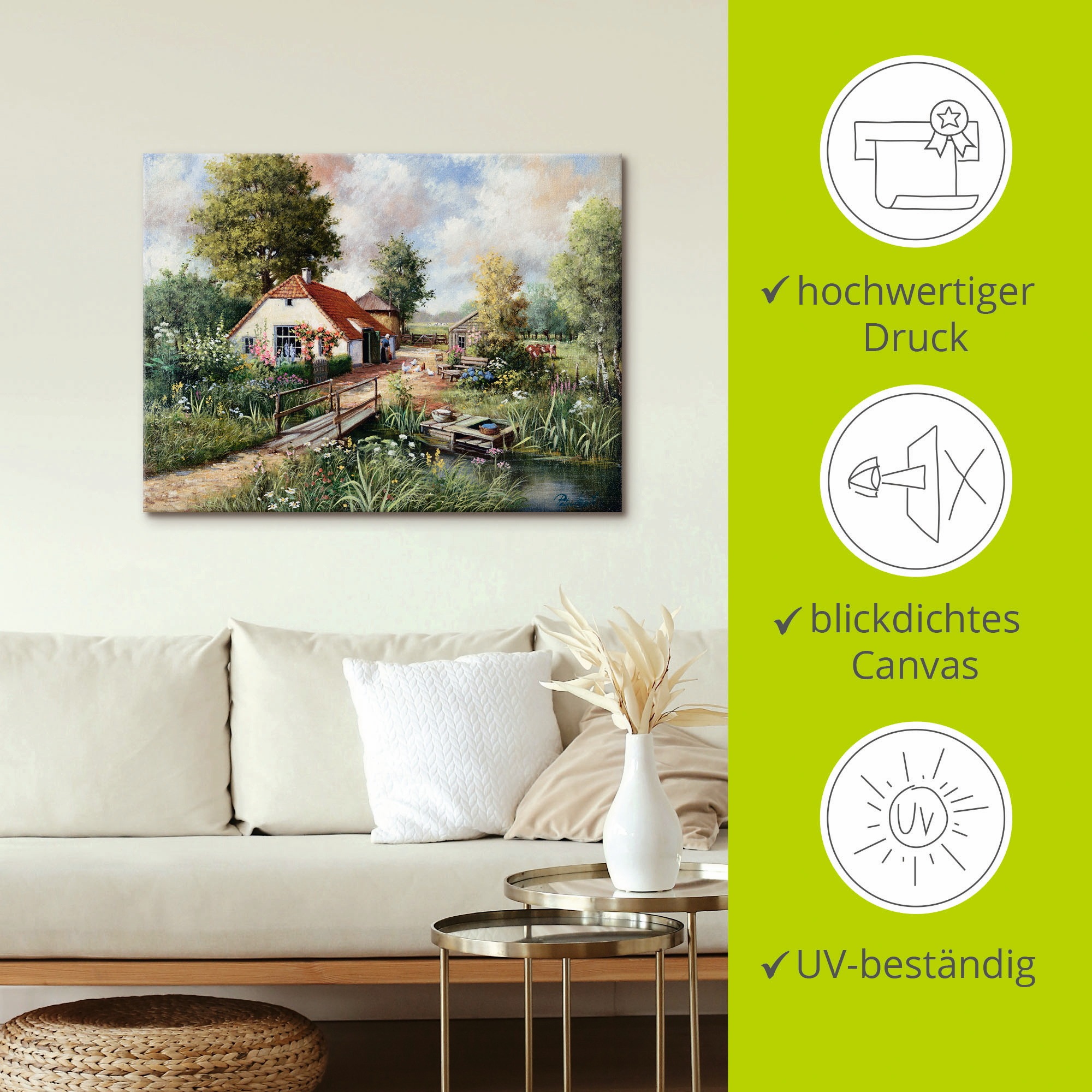 Artland Wandbild »Bauernhof«, Gebäude, (1 St.), als Leinwandbild, Poster in verschied. Größen