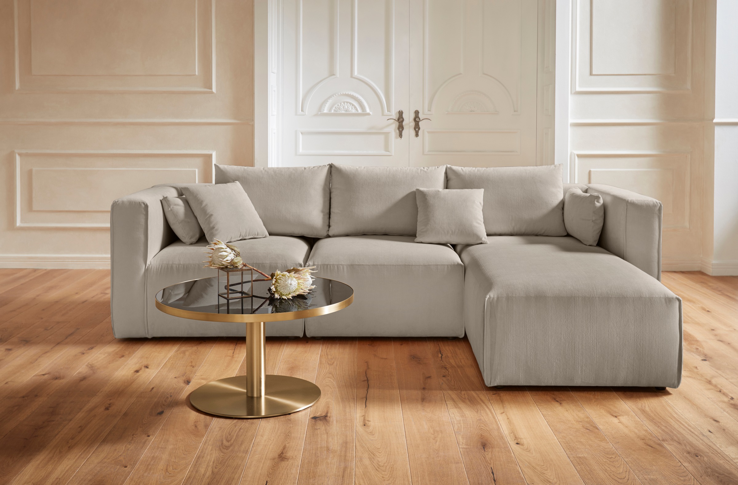 Home affaire Ecksofa "Comfine L-Form", zusammengesetzt aus Modulen, 3 Bezug günstig online kaufen