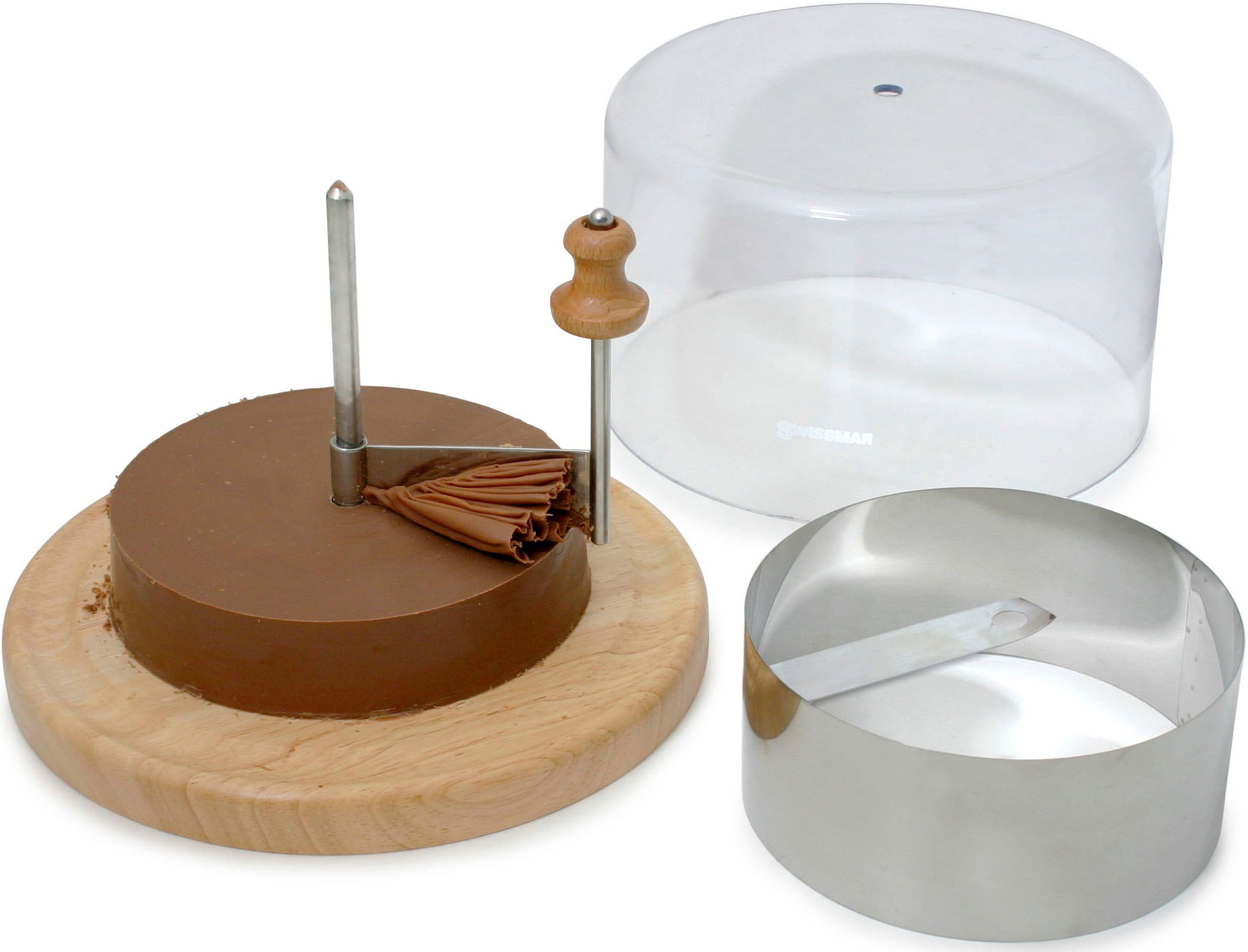 SWISSMAR Käsehobel »Girouette«, Käse & Schokoladenschaber, Edelstahlklinge mit Holzsockel