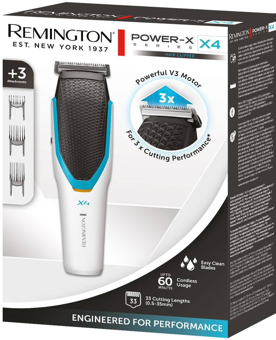 Remington Haarschneider »Power-X Series HC4000«, 3 Aufsätze, mit Längeneinstellrad, abnehm- und abwaschbare Klingen