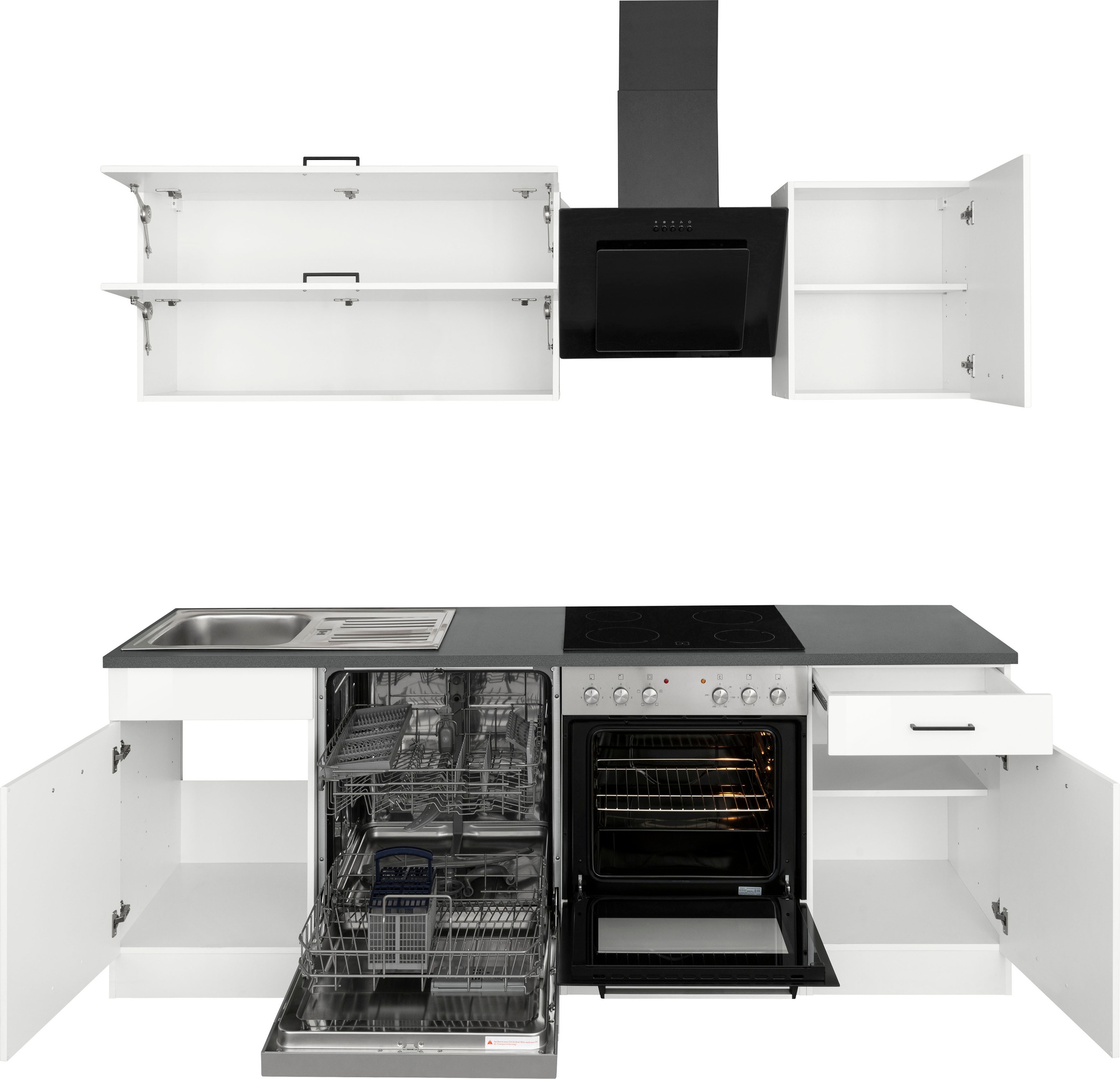 KOCHSTATION Küchenzeile »KS-Trier« ohne E-Geräte, Breite 220 cm