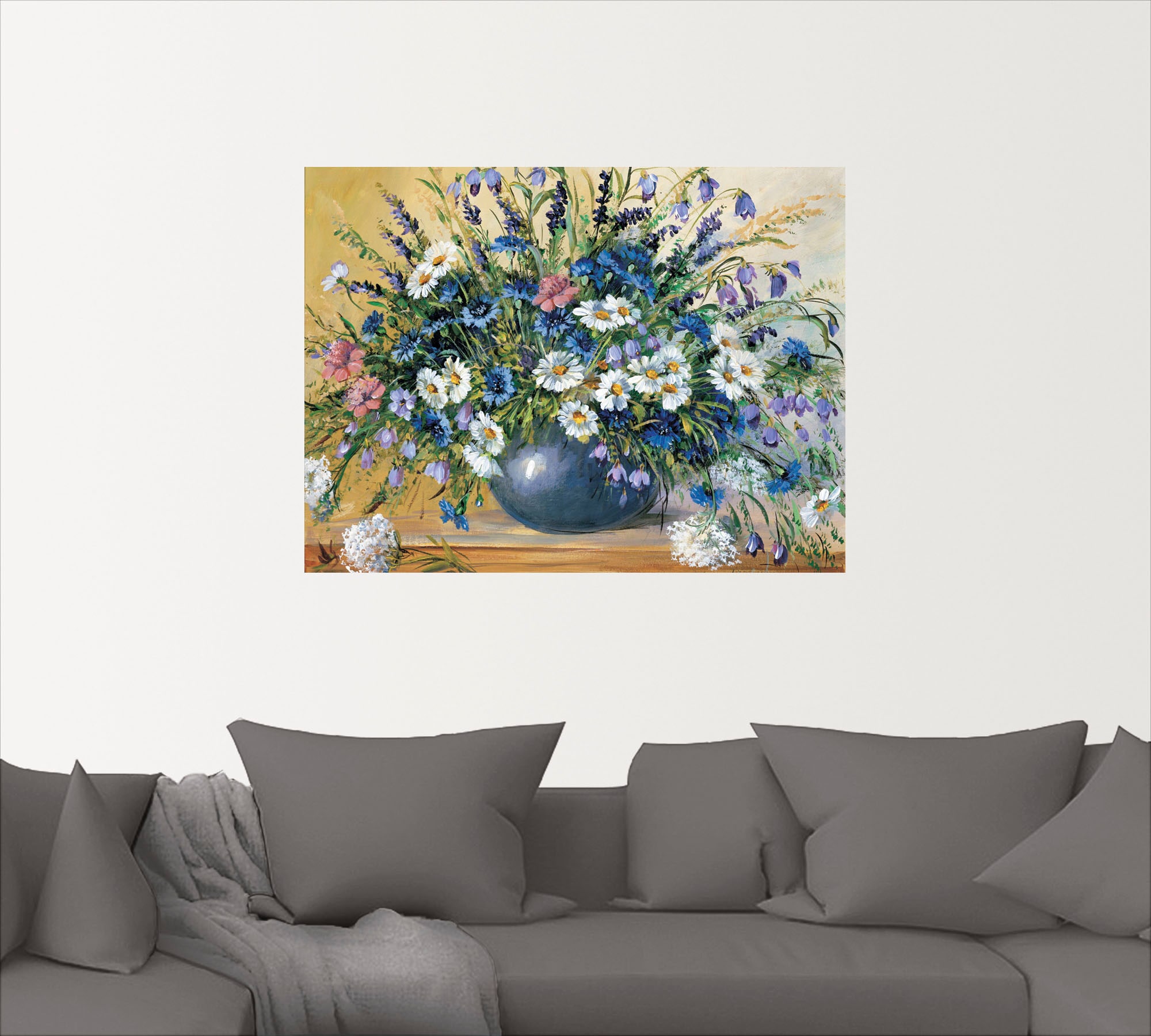 Artland Wandbild »Vase mit Kornblumen«, Blumen, (1 St.), als Leinwandbild, Poster, Wandaufkleber in verschied. Größen