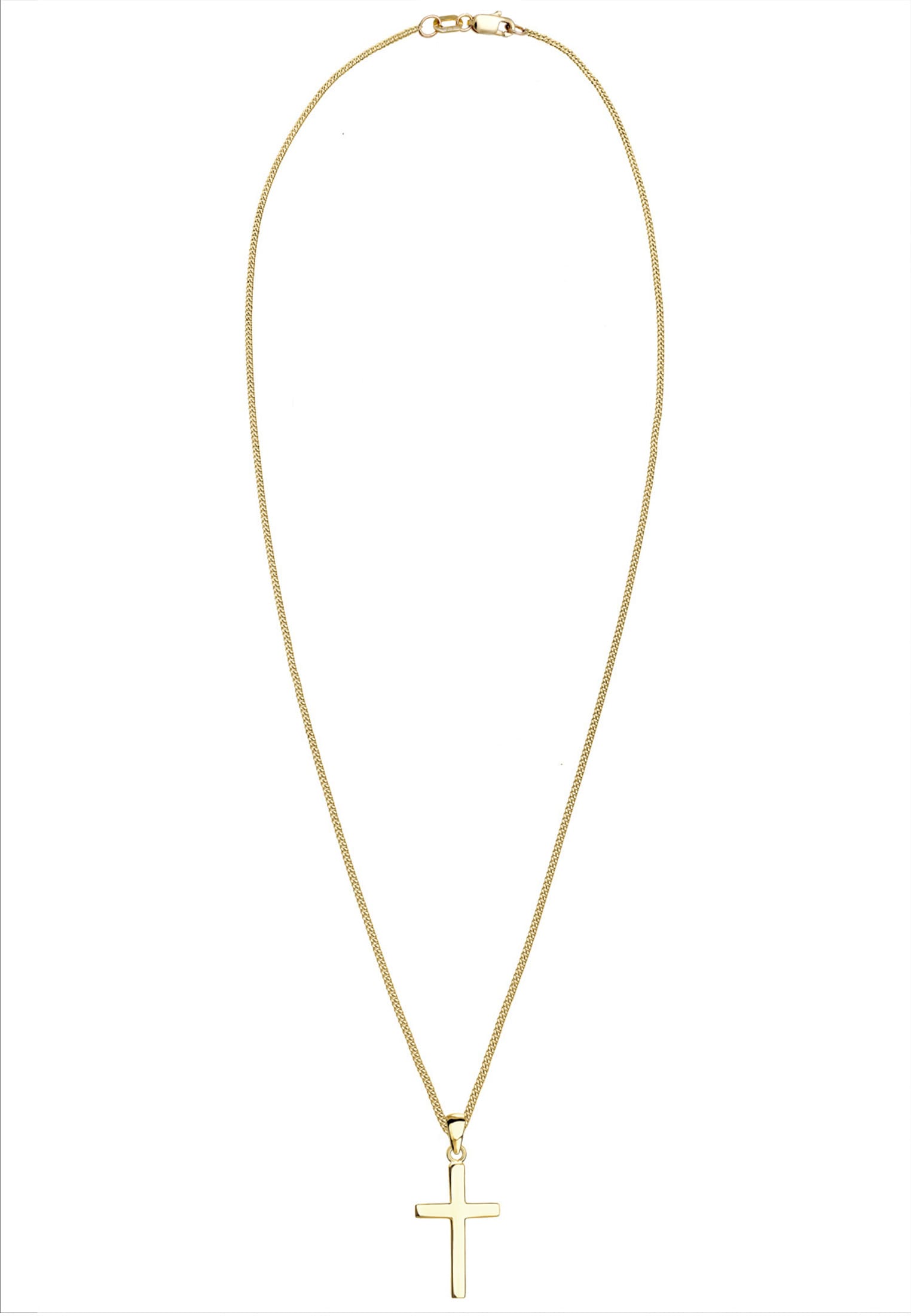 Elli Premium Kette mit Anhänger »Kreuz Konfirmation Kommunion Glaube 375 Gelbgold«